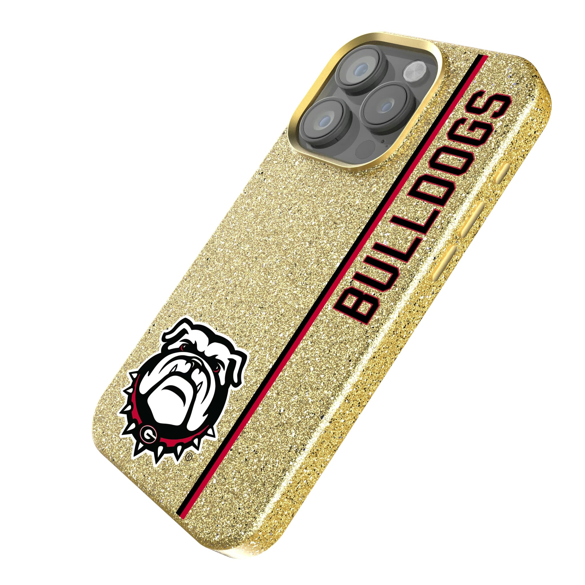 University of Georgia Bulldogs Uga Sidebar iPhone Bling Phone Case for Apple iPhone - Isometric View