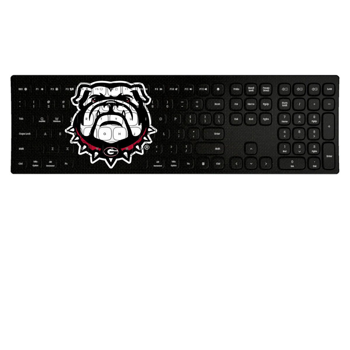 University of Georgia Bulldogs Uga Solid KKB605 Curved Wireless Keyboard
