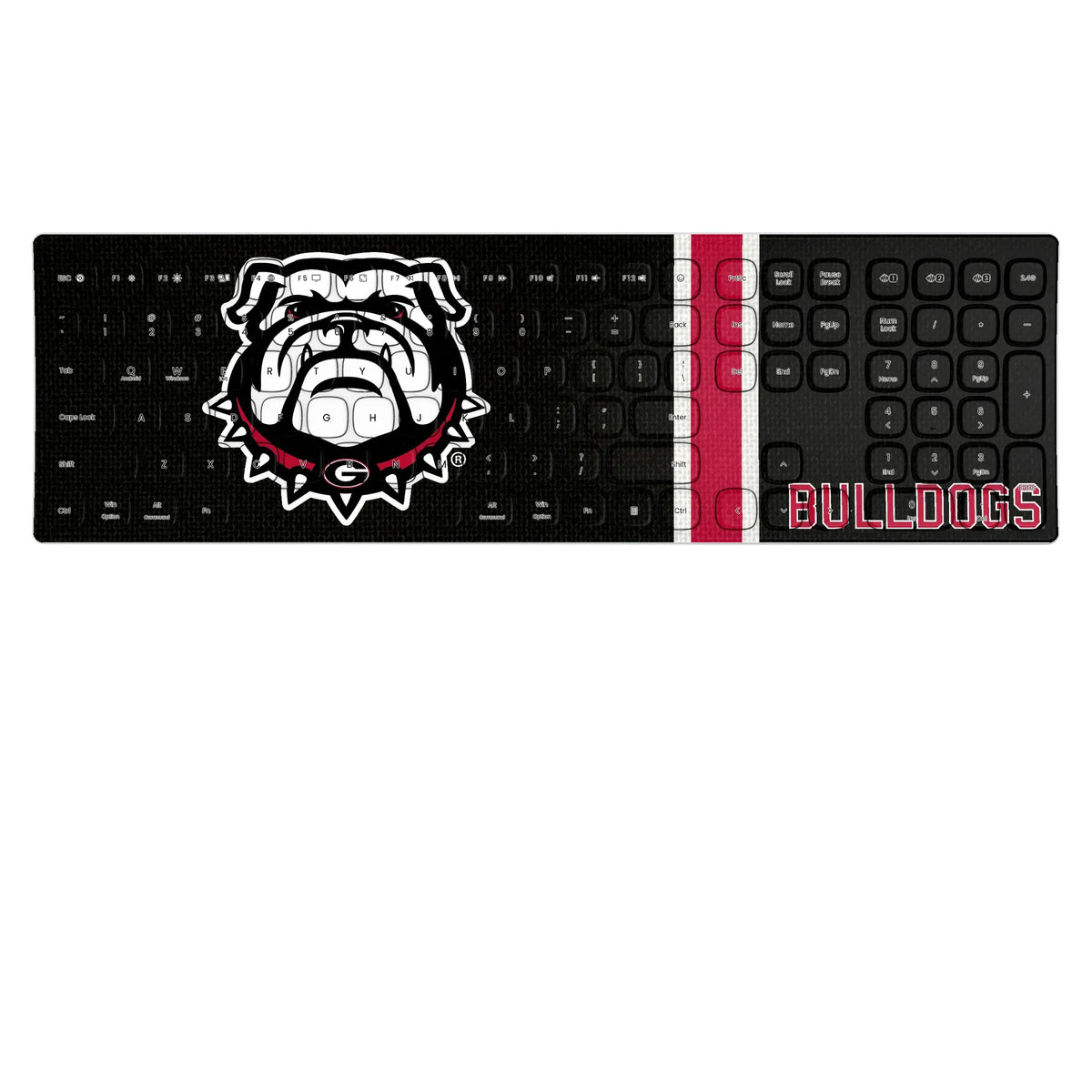 University of Georgia Bulldogs Uga Stripe KKB605 Curved Wireless Keyboard