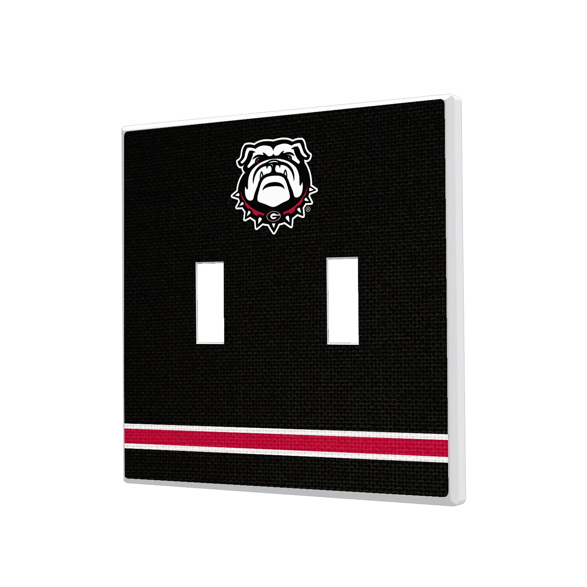 University of Georgia Bulldogs Uga Stripe Hidden-Screw Light Switch Plate#Style_Double Toggle