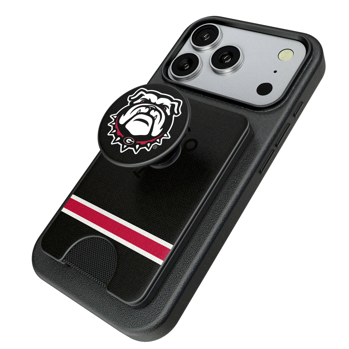 University of Georgia Bulldogs Uga Stripe Popsockets Wallet Magnetic - Isometric View