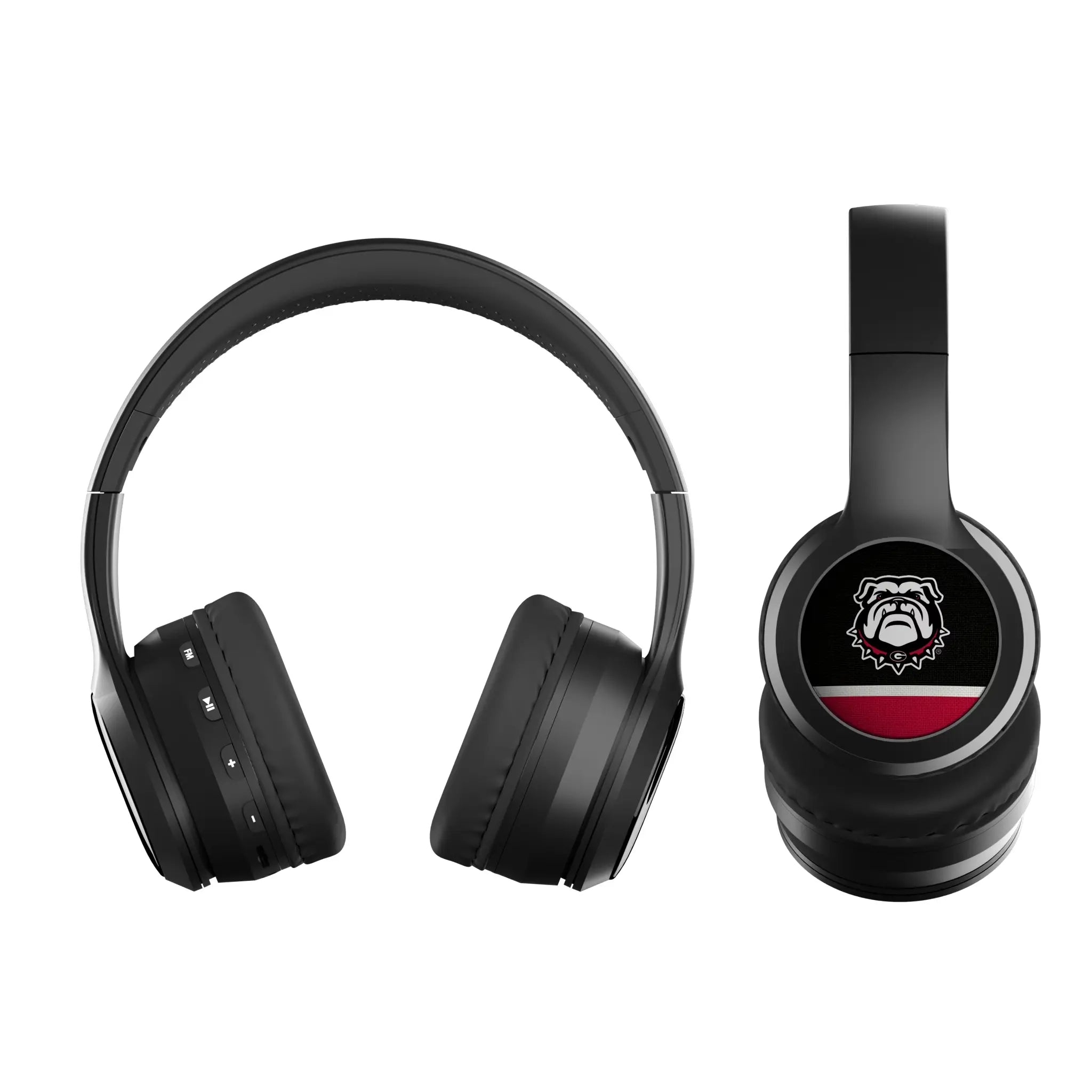 University of Georgia Bulldogs Uga Stripe Wireless Over-Ear BT Headphones With Case