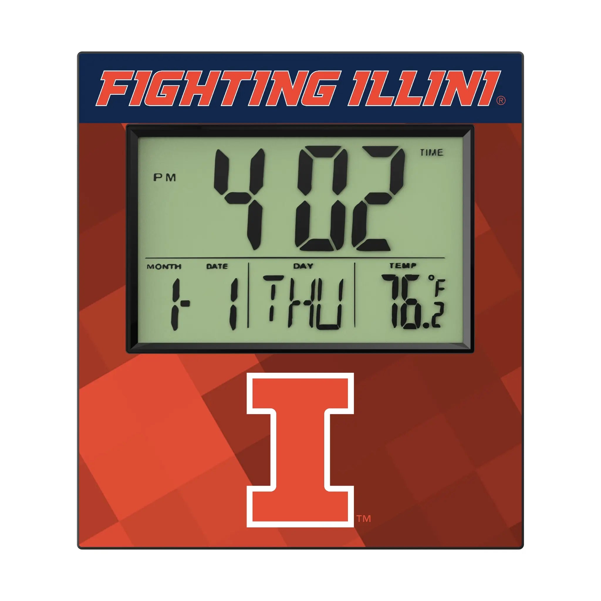 University of Illinois Fighting Illini Color Block Wall Clock