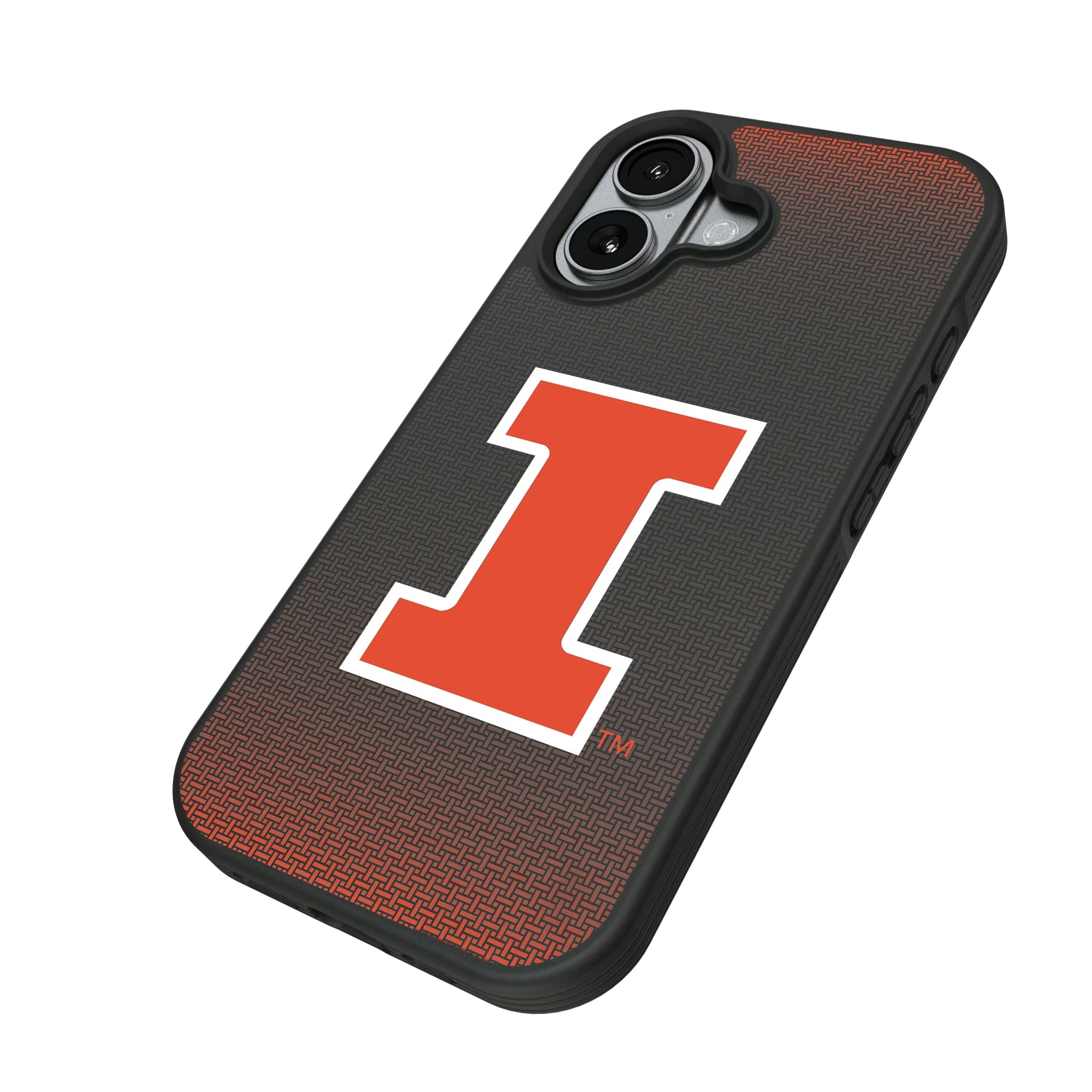 University of Illinois Fighting Illini Linen iPhone Bump Phone Case for Apple iPhone - Isometric View#Device_iPhone 17