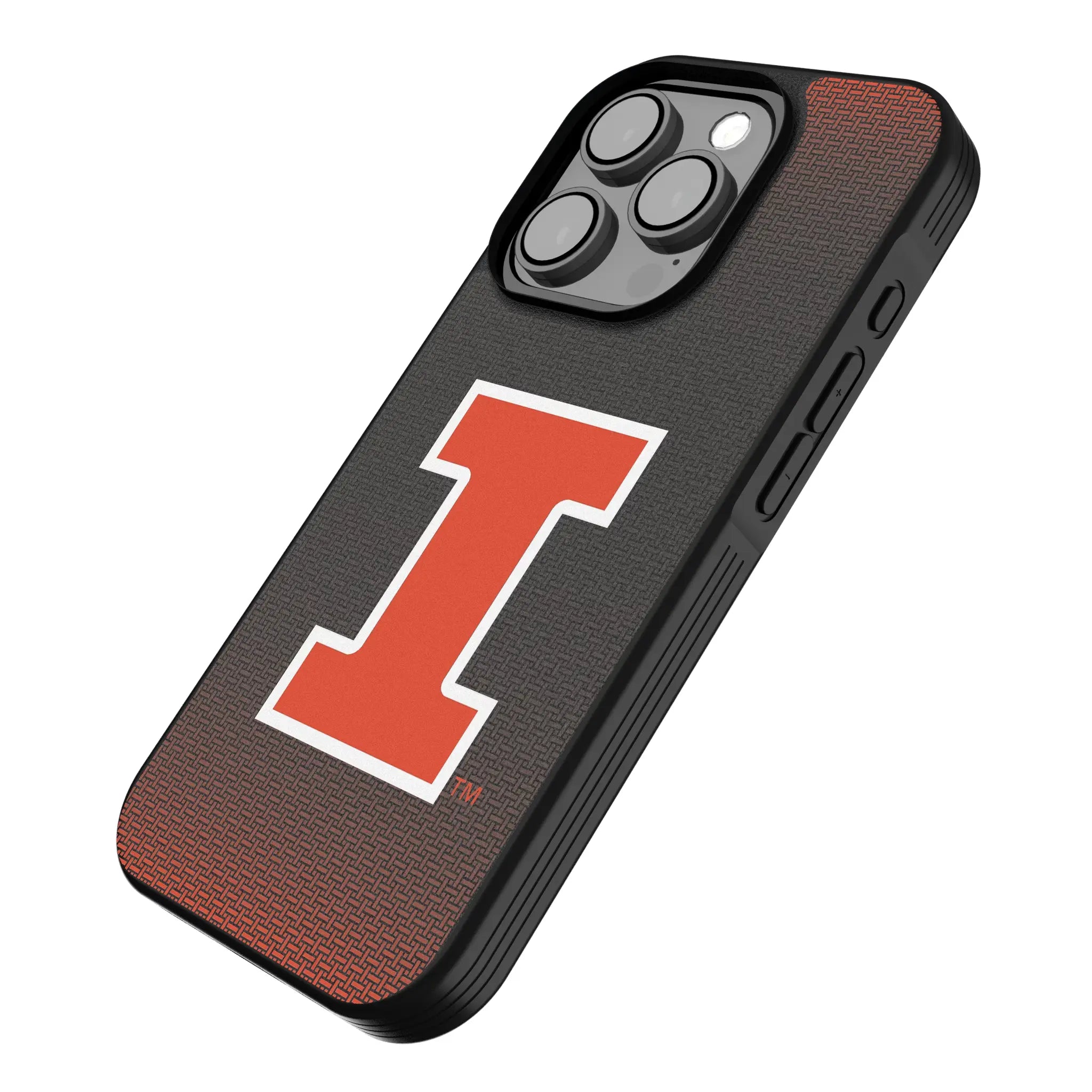 University of Illinois Fighting Illini Linen iPhone Bump Phone Case for Apple iPhone - Isometric View
