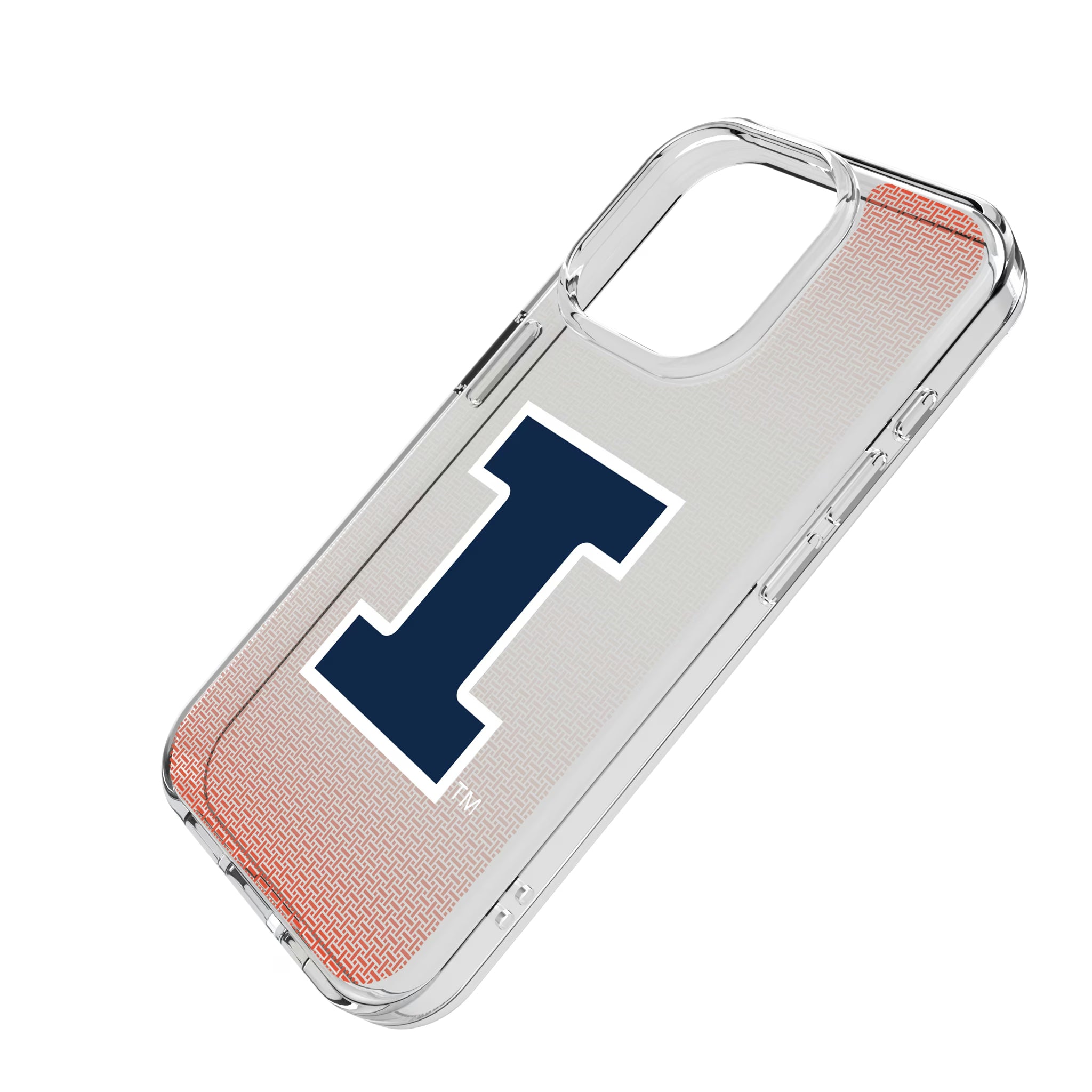 University of Illinois Fighting Illini Linen iPhone Clear Phone Case for Apple iPhone - Isometric View