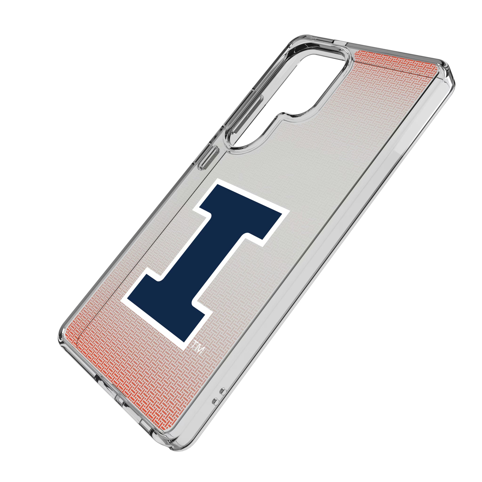 University of Illinois Fighting Illini Linen Galaxy Clear Phone Case for Samsung Galaxy - Isometric View