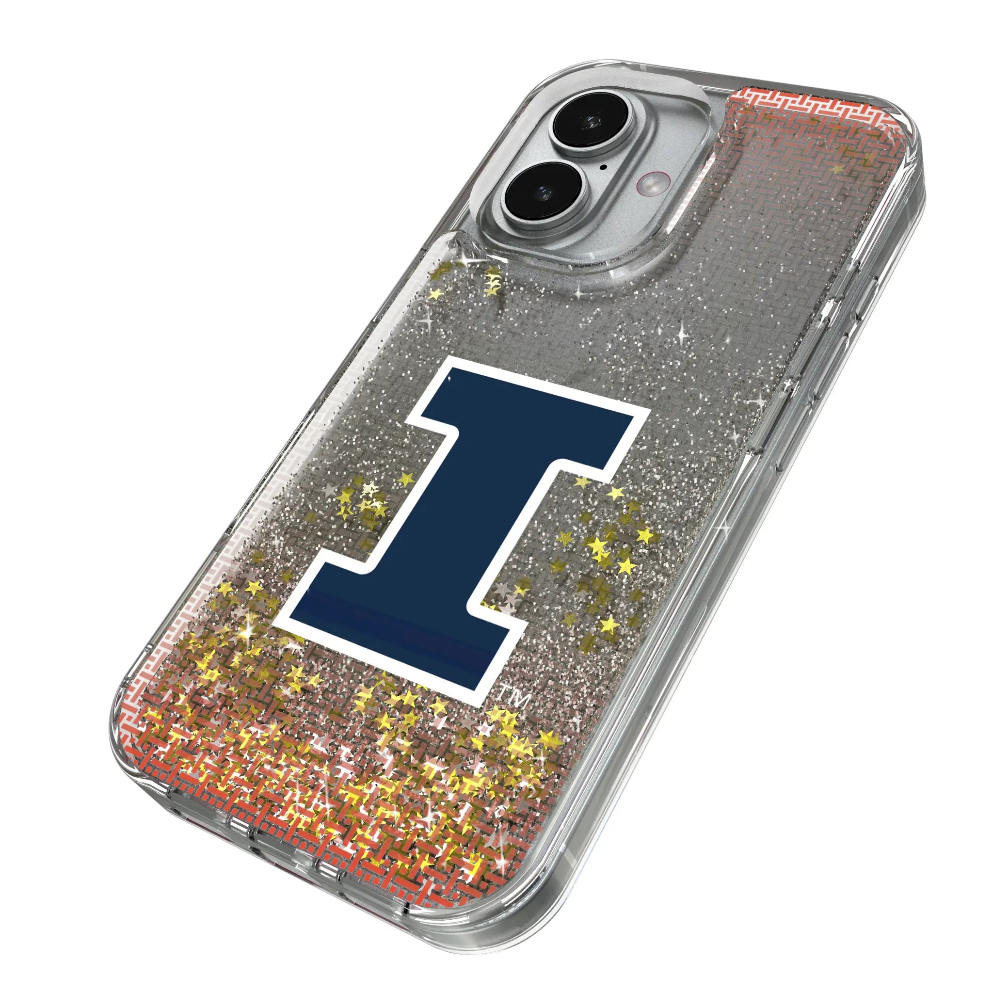 University of Illinois Fighting Illini Linen iPhone Glitter Phone Case for Apple iPhone - Isometric View