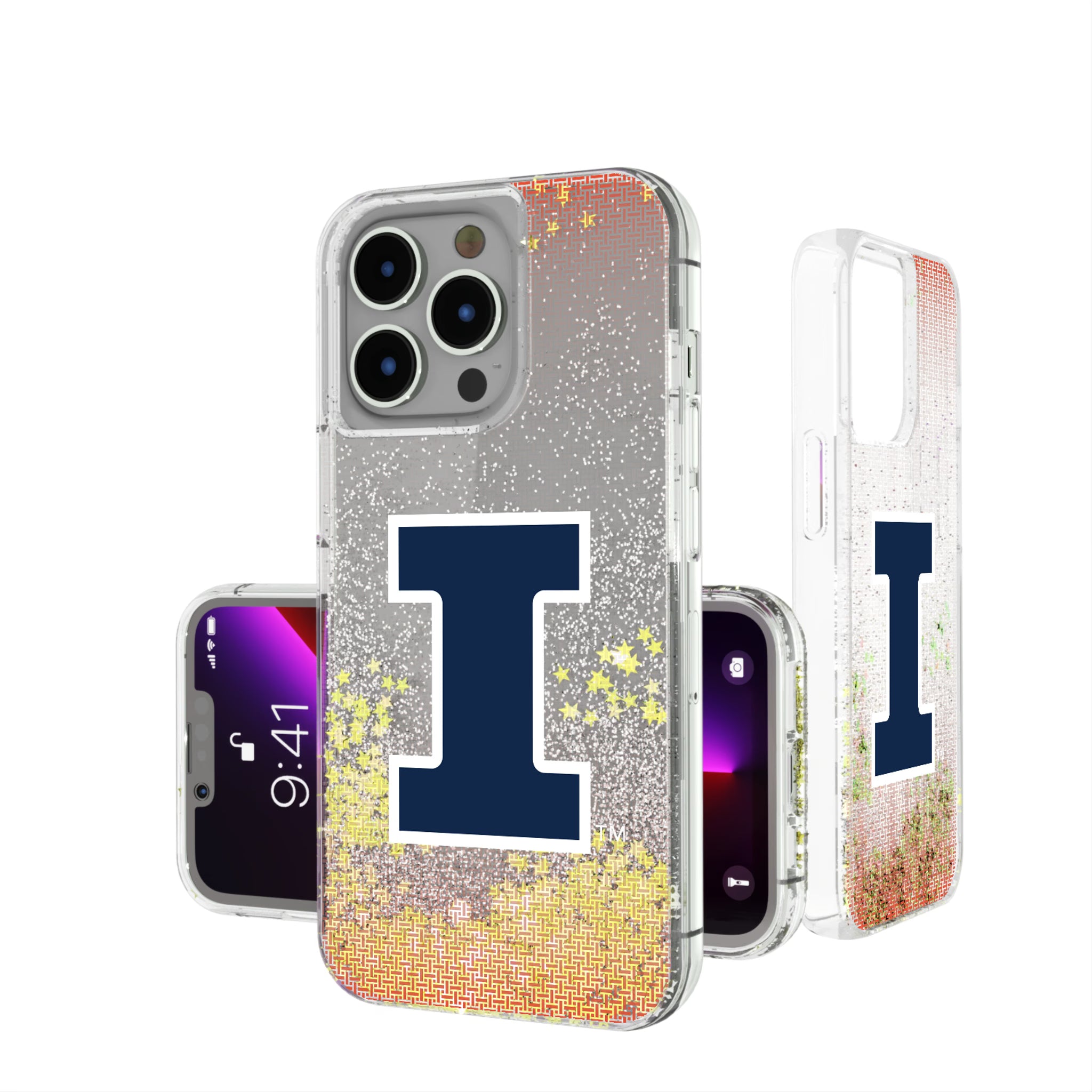 University of Illinois Fighting Illini Linen iPhone Glitter Phone Case for Apple iPhone