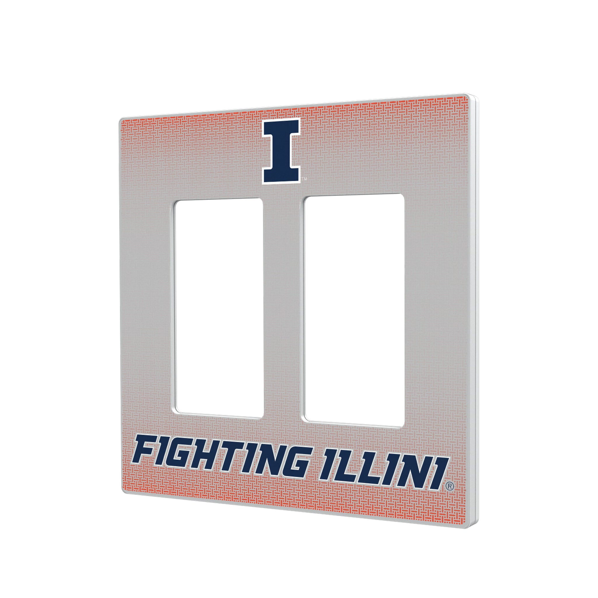 University of Illinois Fighting Illini Linen Hidden-Screw Light Switch Plate#Style_Double Rocker