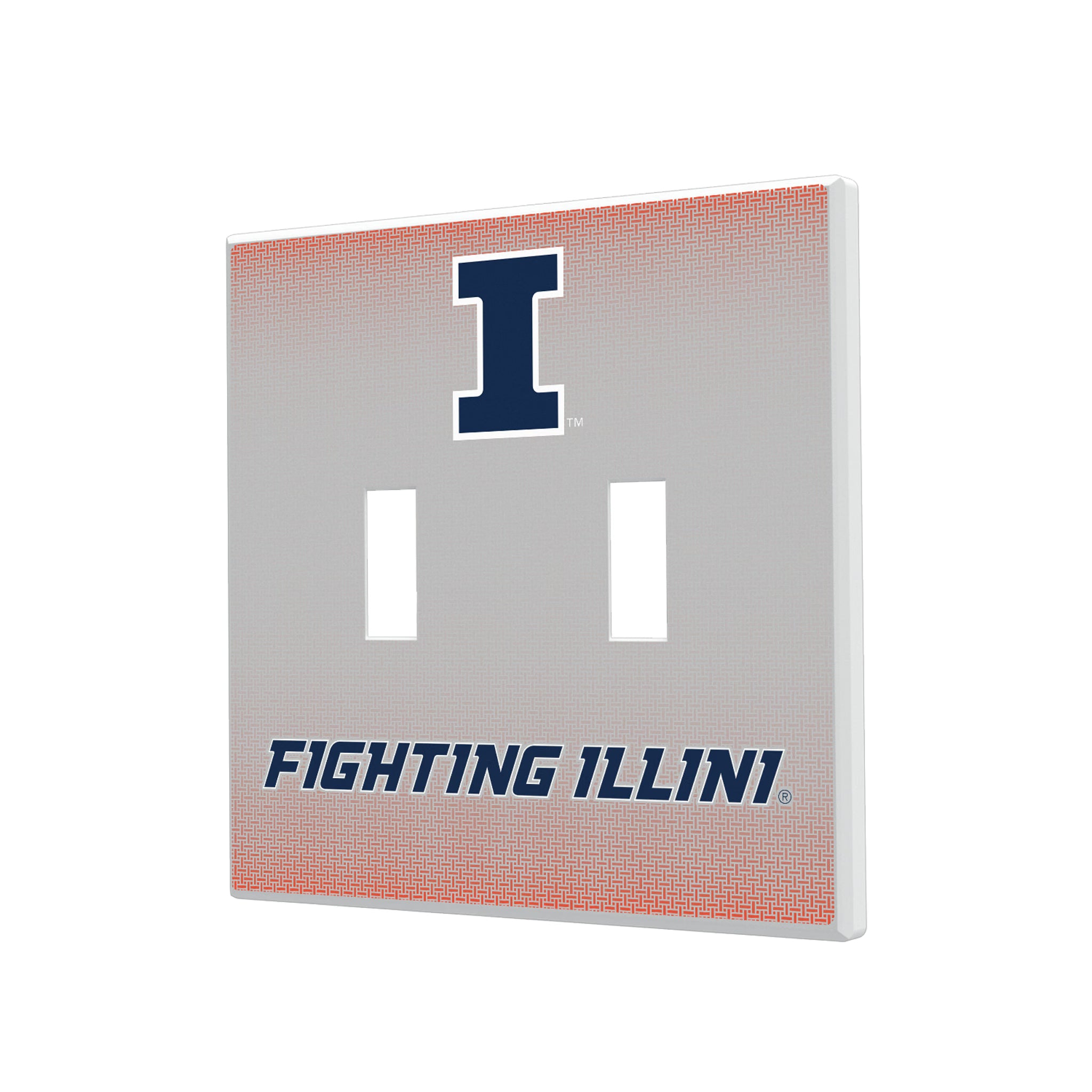University of Illinois Fighting Illini Linen Hidden-Screw Light Switch Plate#Style_Double Toggle