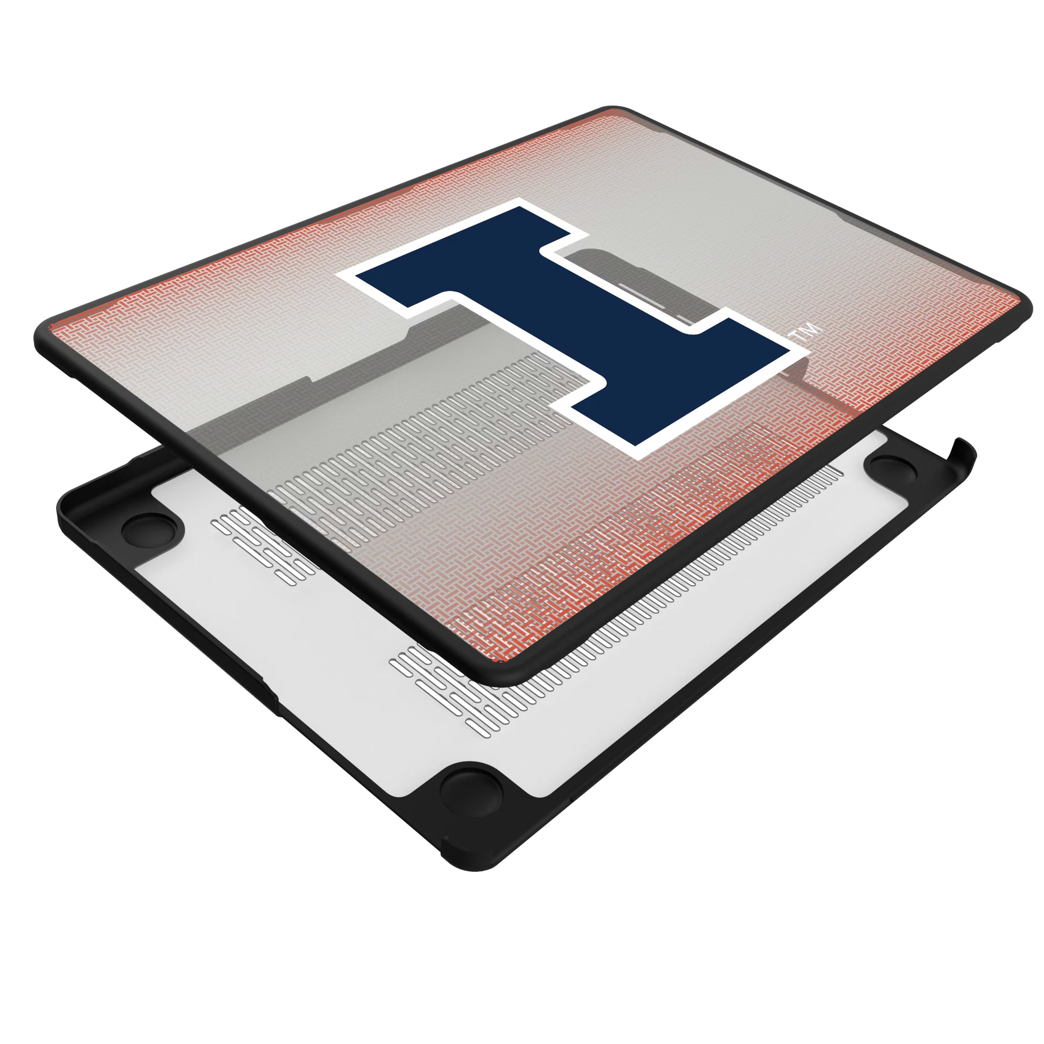 University of Illinois Fighting Illini Linen MacBook Laptop Case for Apple MacBook - Isometric View#Device_MacBook Pro (14-inch, 2021) / MacBook Pro (14-inch, 2023) / MacBook Pro (14-inch, 2024)