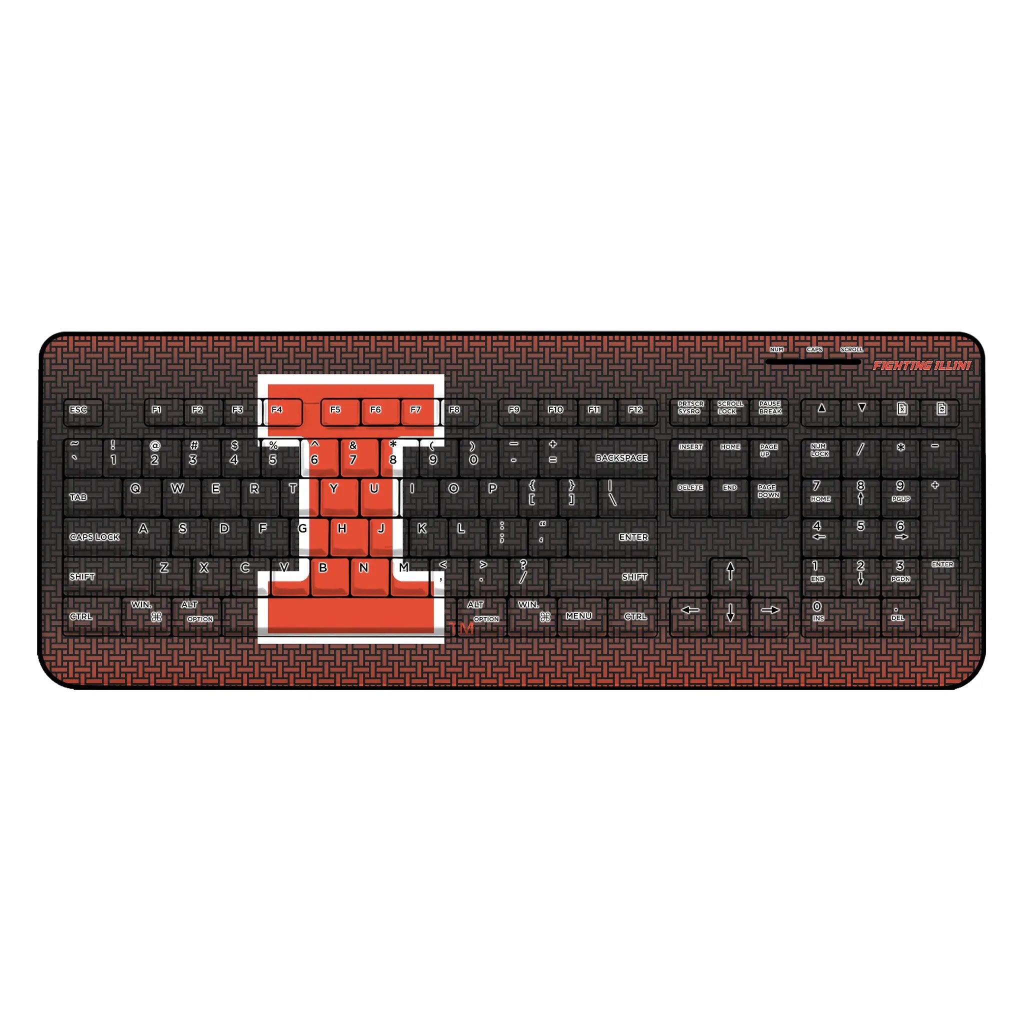 University of Illinois Fighting Illini Linen Wireless USB Keyboard
