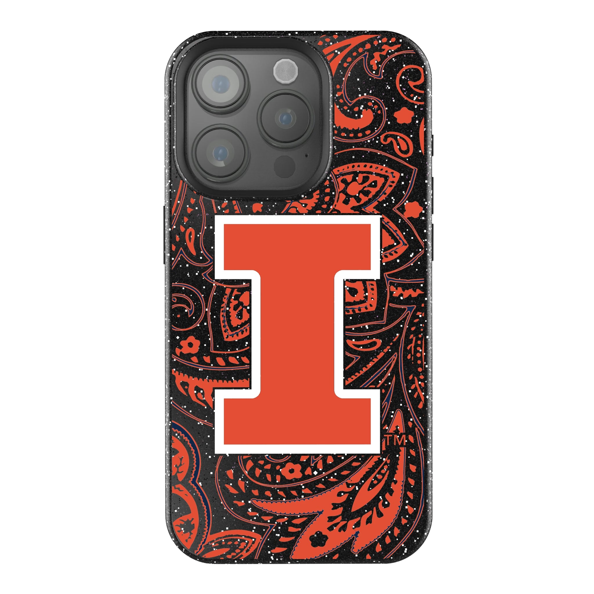 University of Illinois Fighting Illini Paisley iPhone Bling Phone Case for Apple iPhone