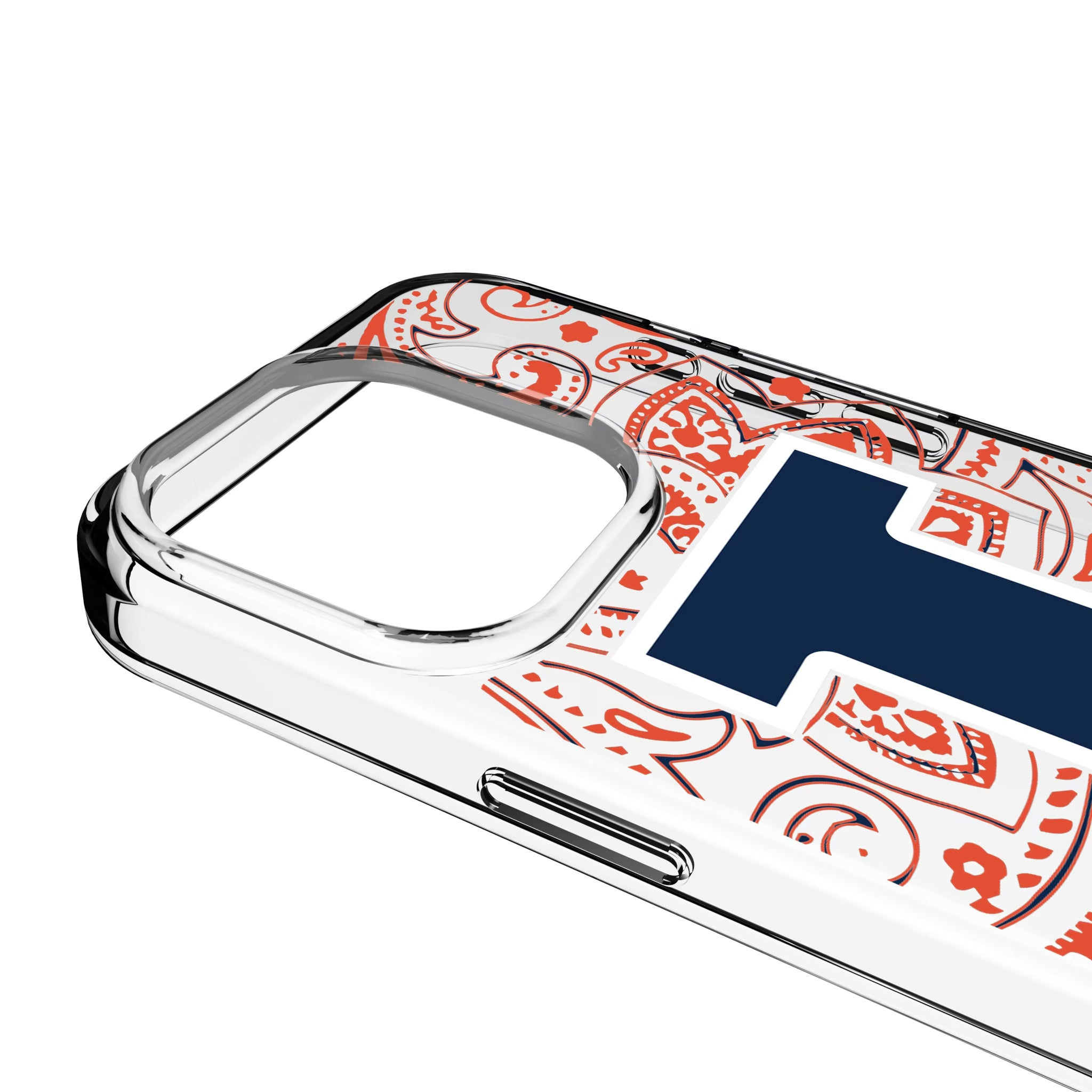 University of Illinois Fighting Illini Paisley iPhone Clear Phone Case for Apple iPhone - Detail