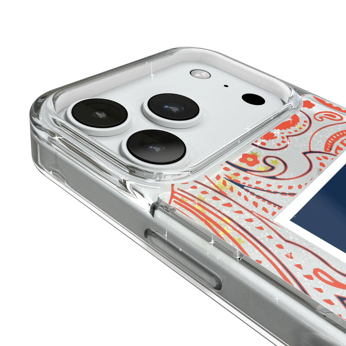 University of Illinois Fighting Illini Paisley iPhone Glitter Phone Case for Apple iPhone - Detail#Device_iPhone 18 Pro