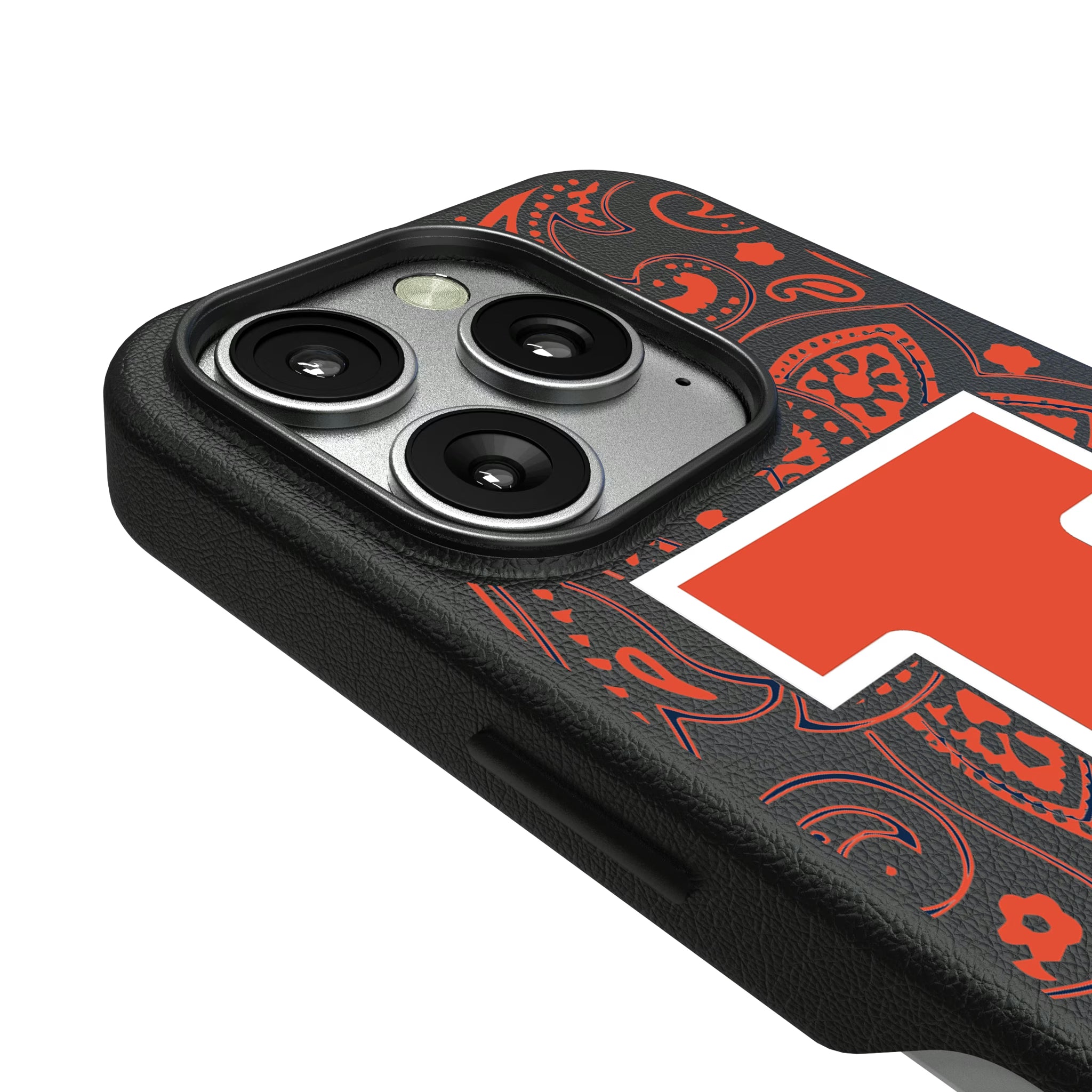 University of Illinois Fighting Illini Paisley iPhone MagSafe Compatible Phone Case for Apple iPhone - Detail