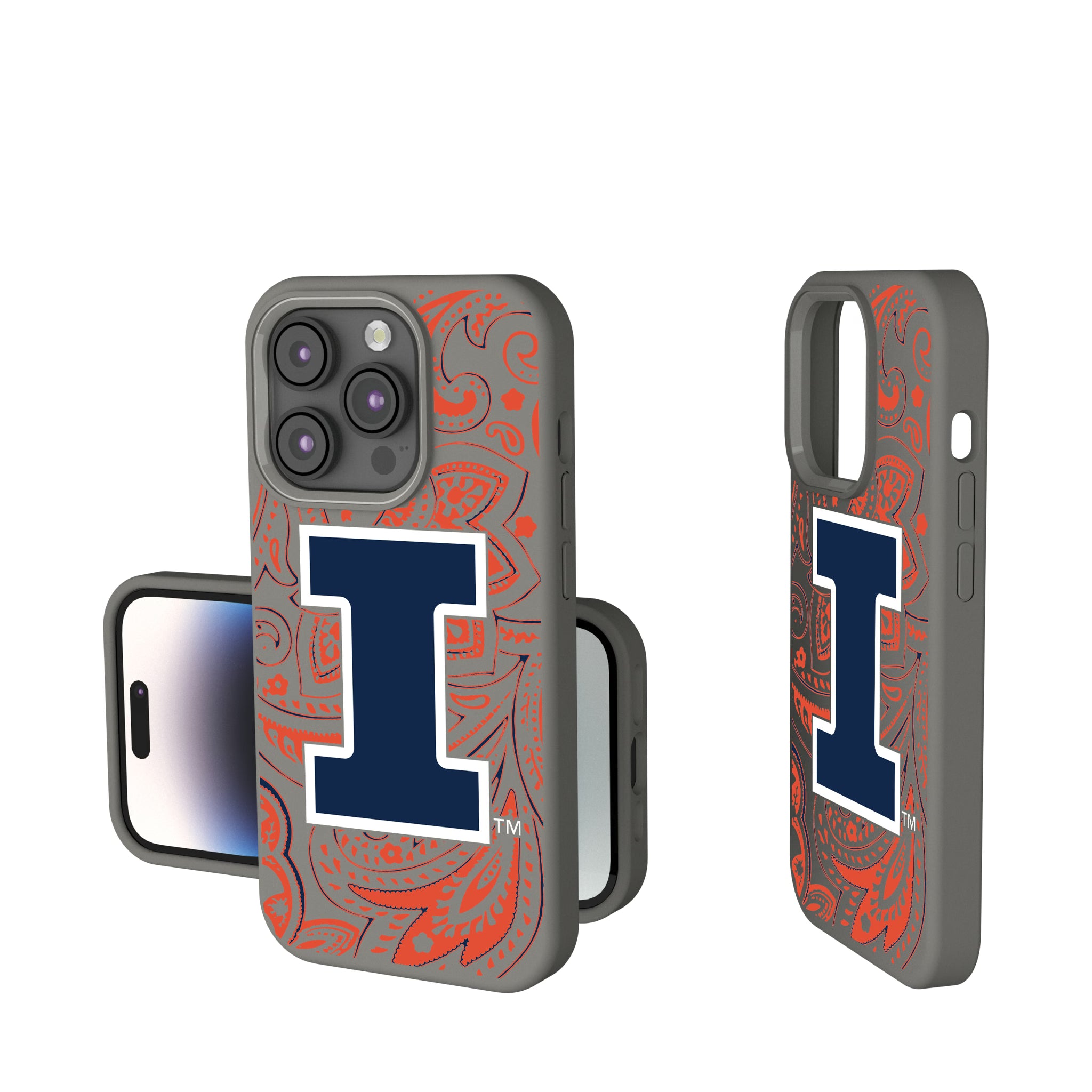 University of Illinois Fighting Illini Paisley iPhone Soft Touch Phone Case for Apple iPhone