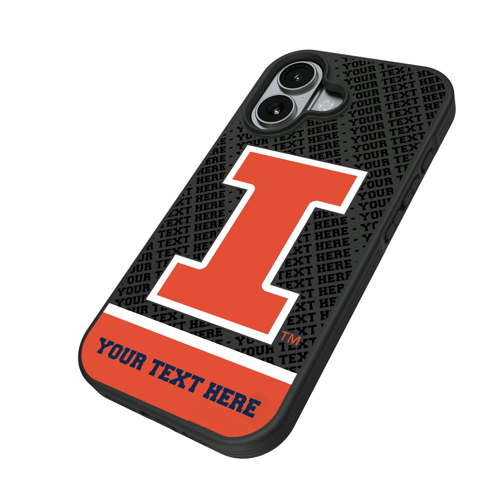 University of Illinois Fighting Illini Personalized EndZone Plus iPhone Bump Phone Case for Apple iPhone - Isometric View#Device_iPhone 17