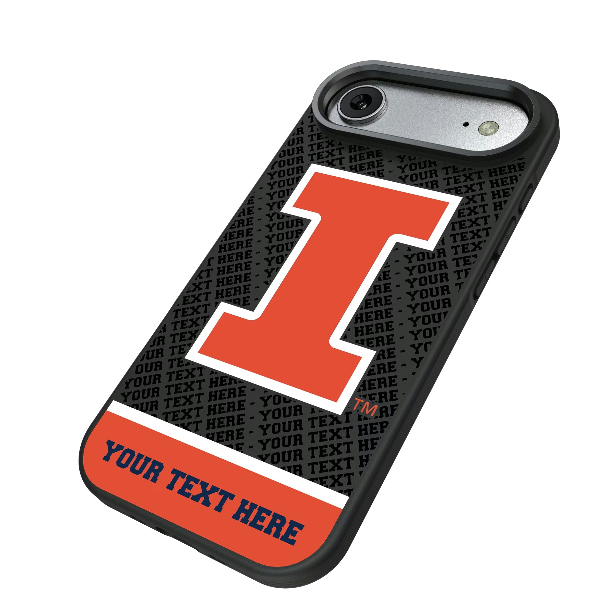 University of Illinois Fighting Illini Personalized EndZone Plus iPhone Bump Phone Case for Apple iPhone - Isometric View#Device_iPhone Air