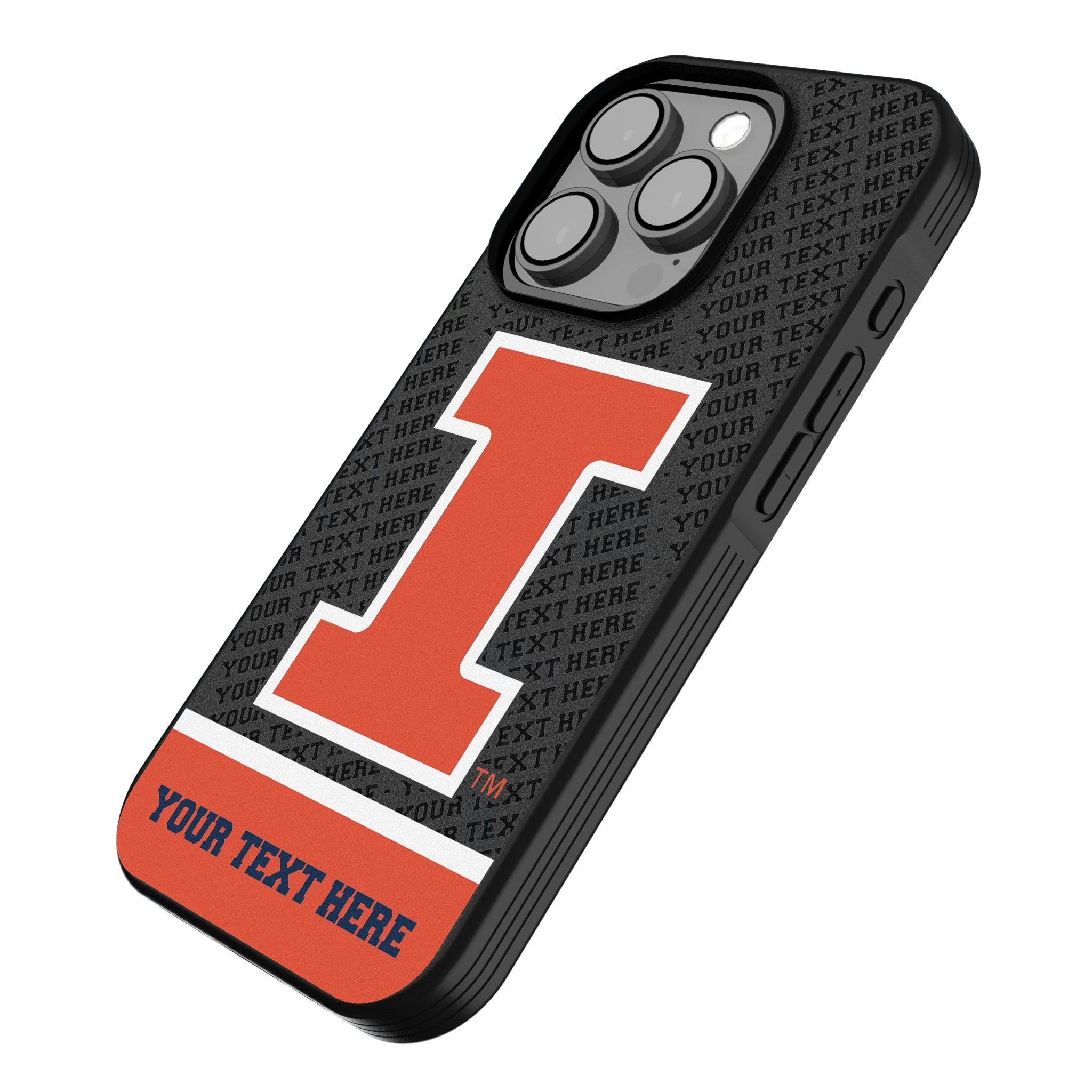 University of Illinois Fighting Illini Personalized EndZone Plus iPhone Bump Phone Case for Apple iPhone - Isometric View