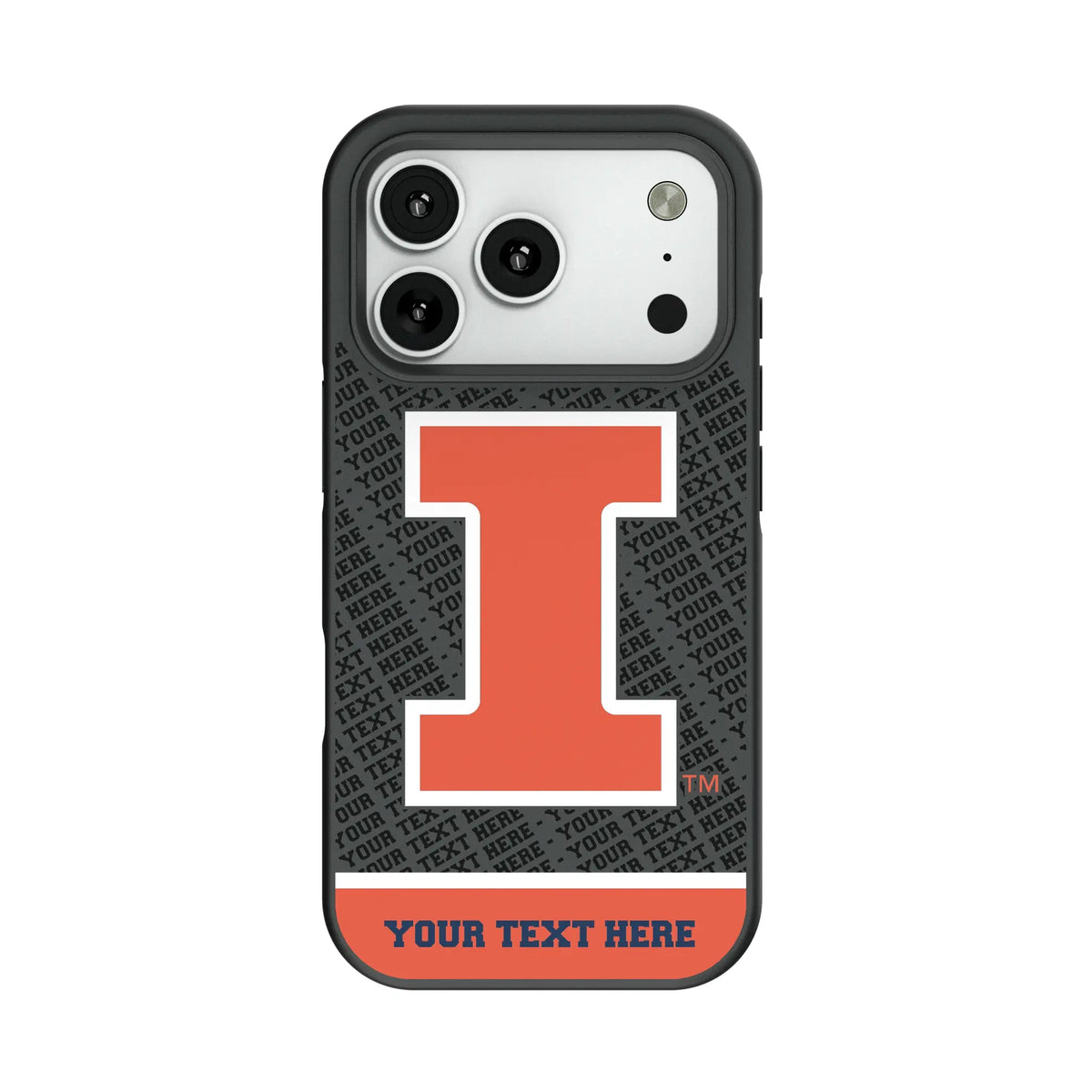 University of Illinois Fighting Illini Personalized EndZone Plus Bump Phone Case for Apple iPhone