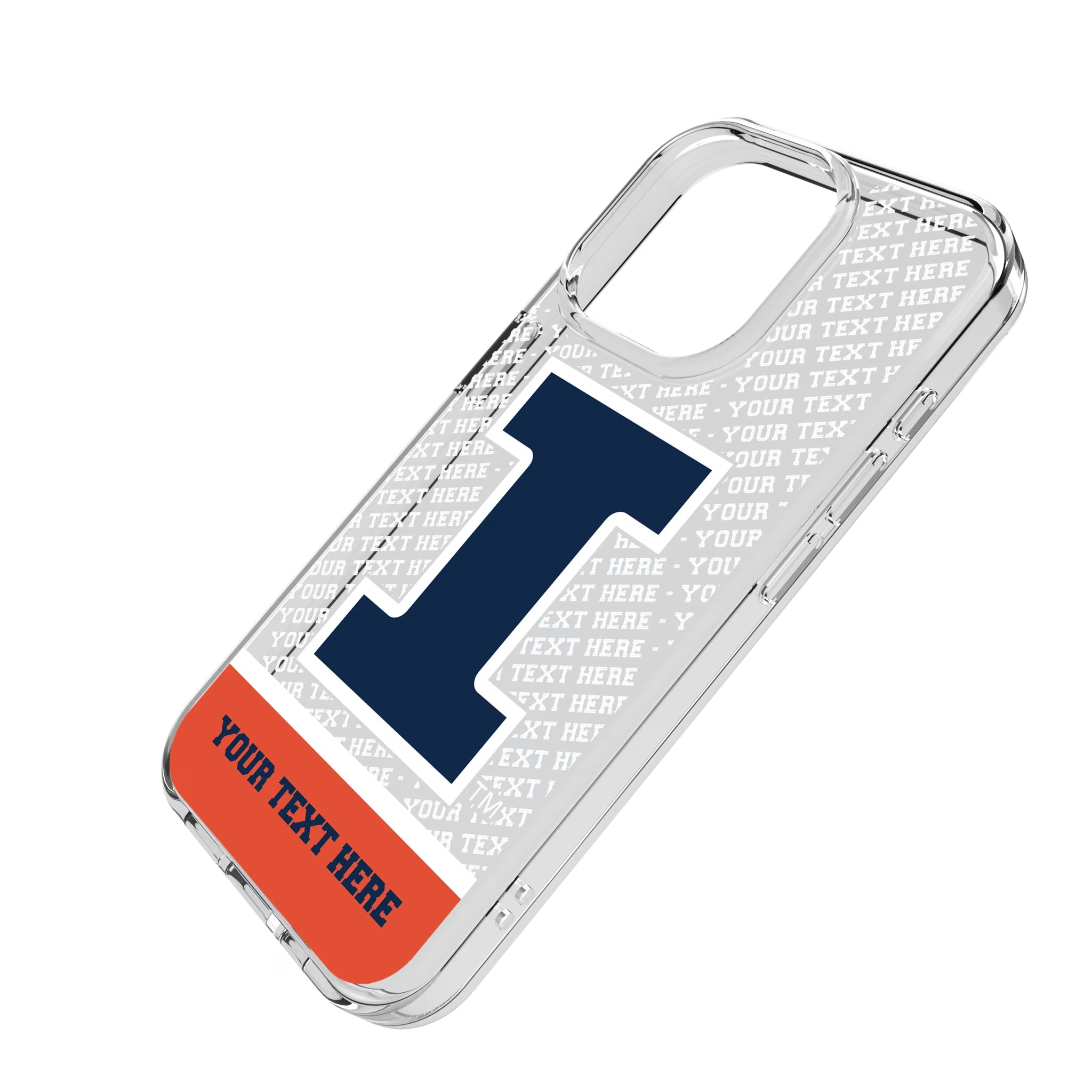 University of Illinois Fighting Illini Personalized EndZone Plus iPhone Clear Phone Case for Apple iPhone - Isometric View