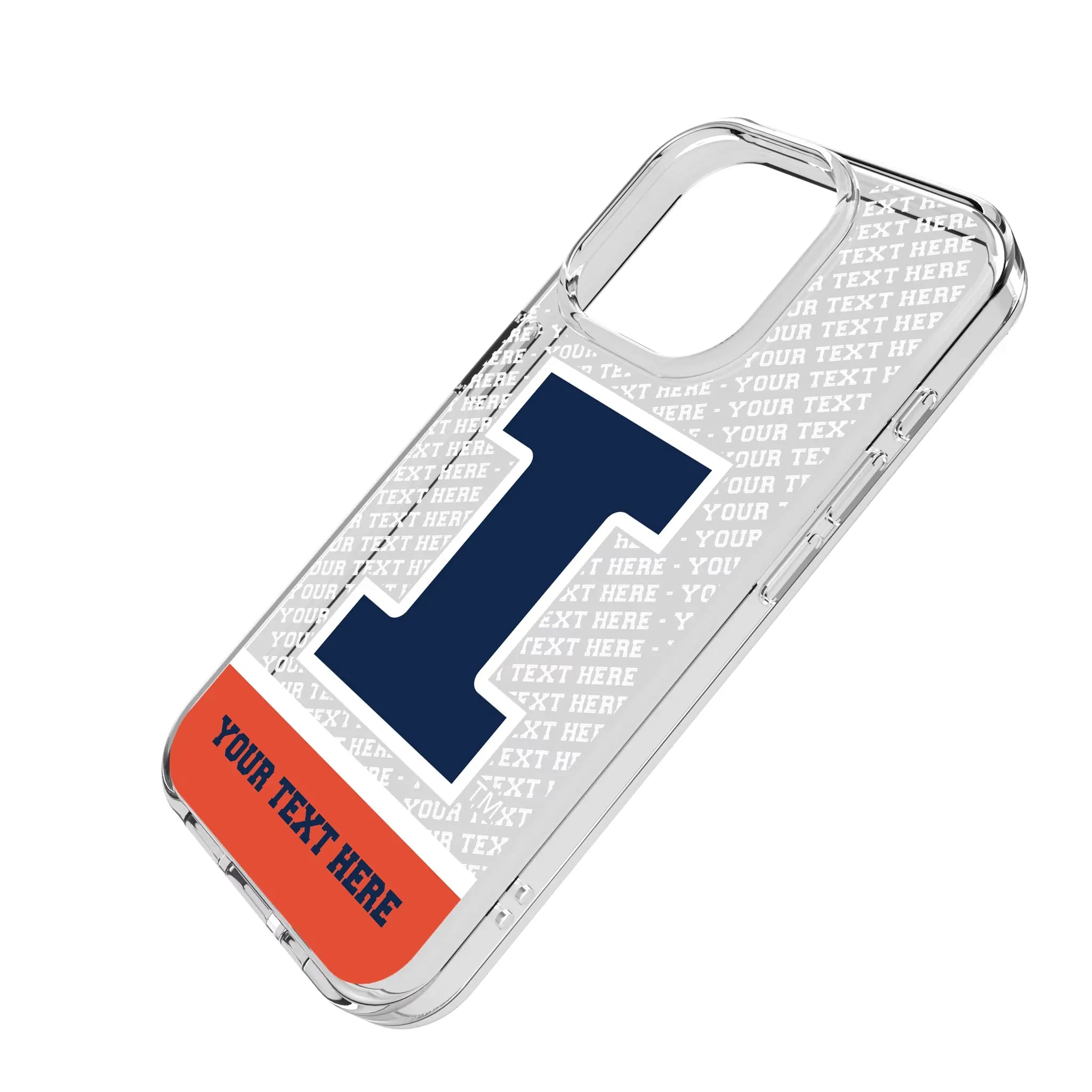 University of Illinois Fighting Illini Personalized EndZone Plus iPhone Clear Phone Case for Apple iPhone - Isometric View