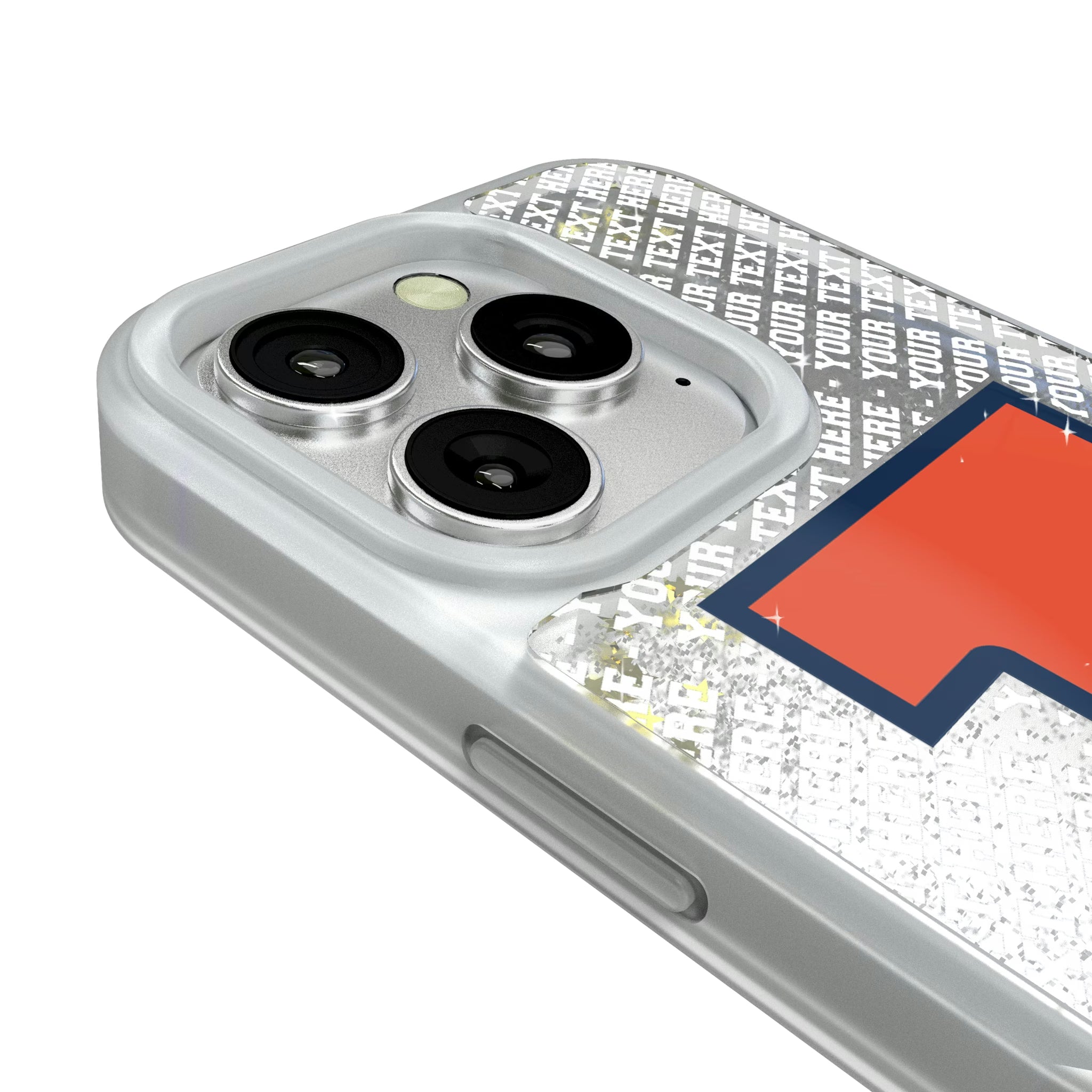 University of Illinois Fighting Illini Personalized EndZone Plus iPhone Glitter Phone Case for Apple iPhone - Detail#Device_iPhone 16 Pro