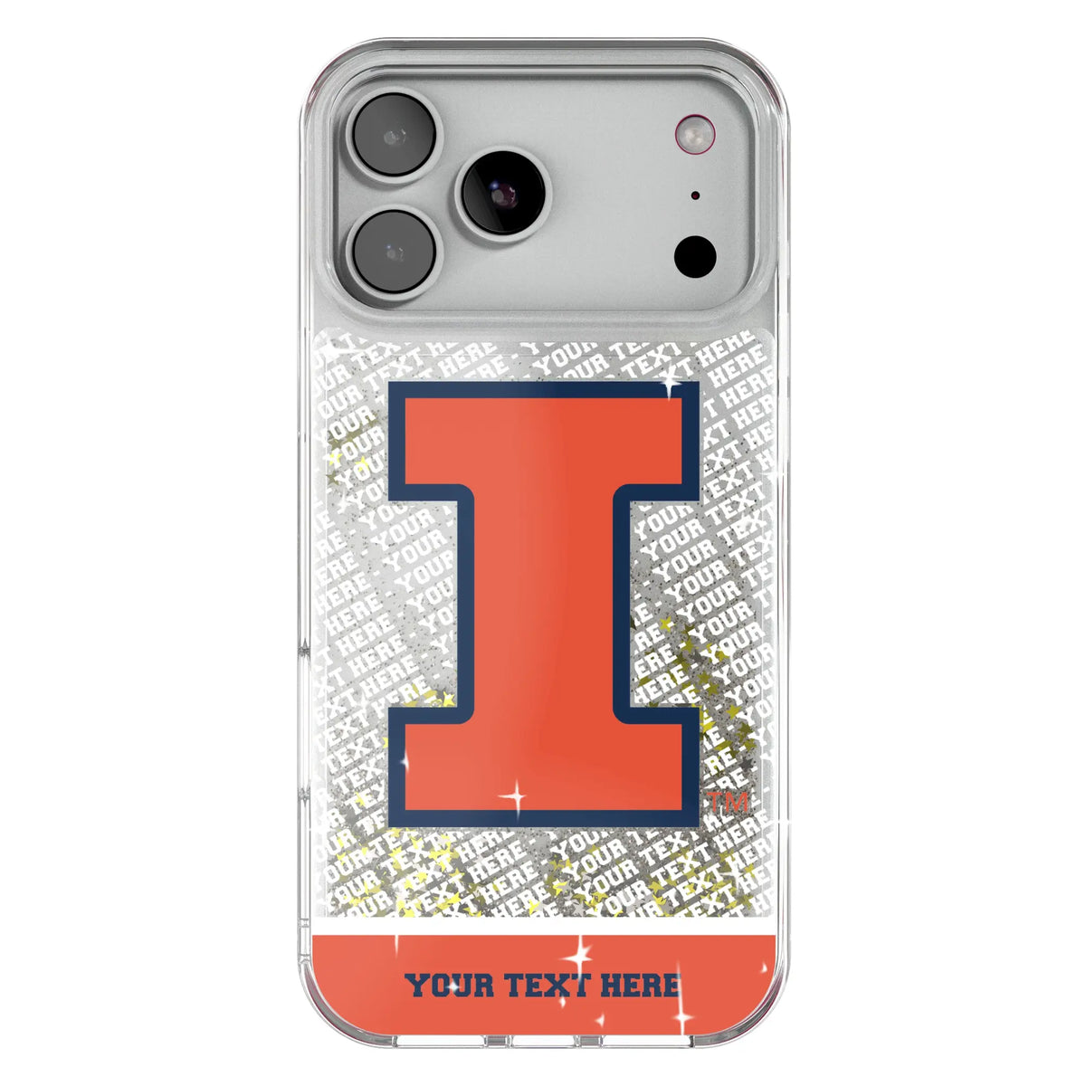 University of Illinois Fighting Illini Personalized EndZone Plus Glitter Phone Case for Apple iPhone
