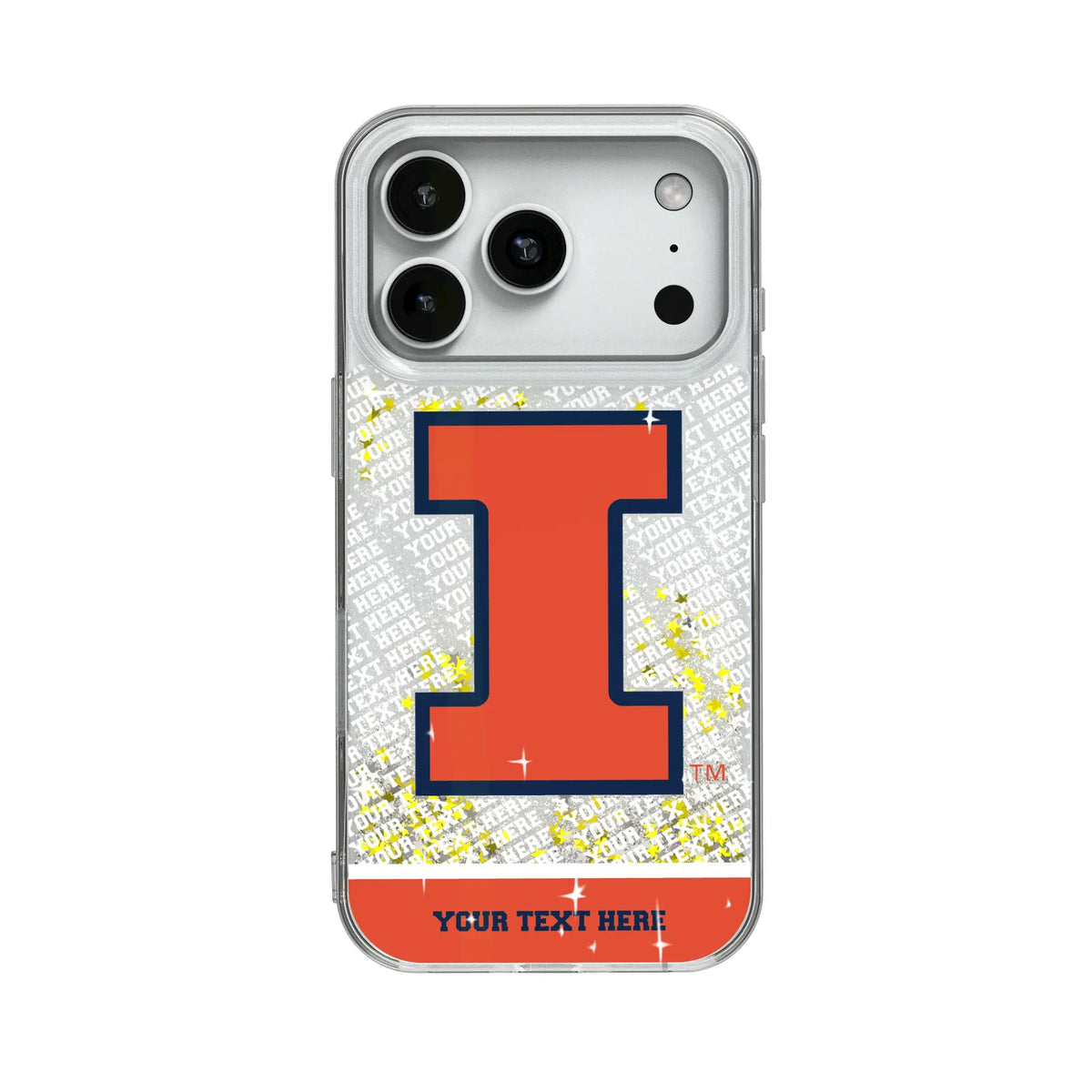 University of Illinois Fighting Illini Personalized EndZone Plus Glitter Phone Case for Apple iPhone