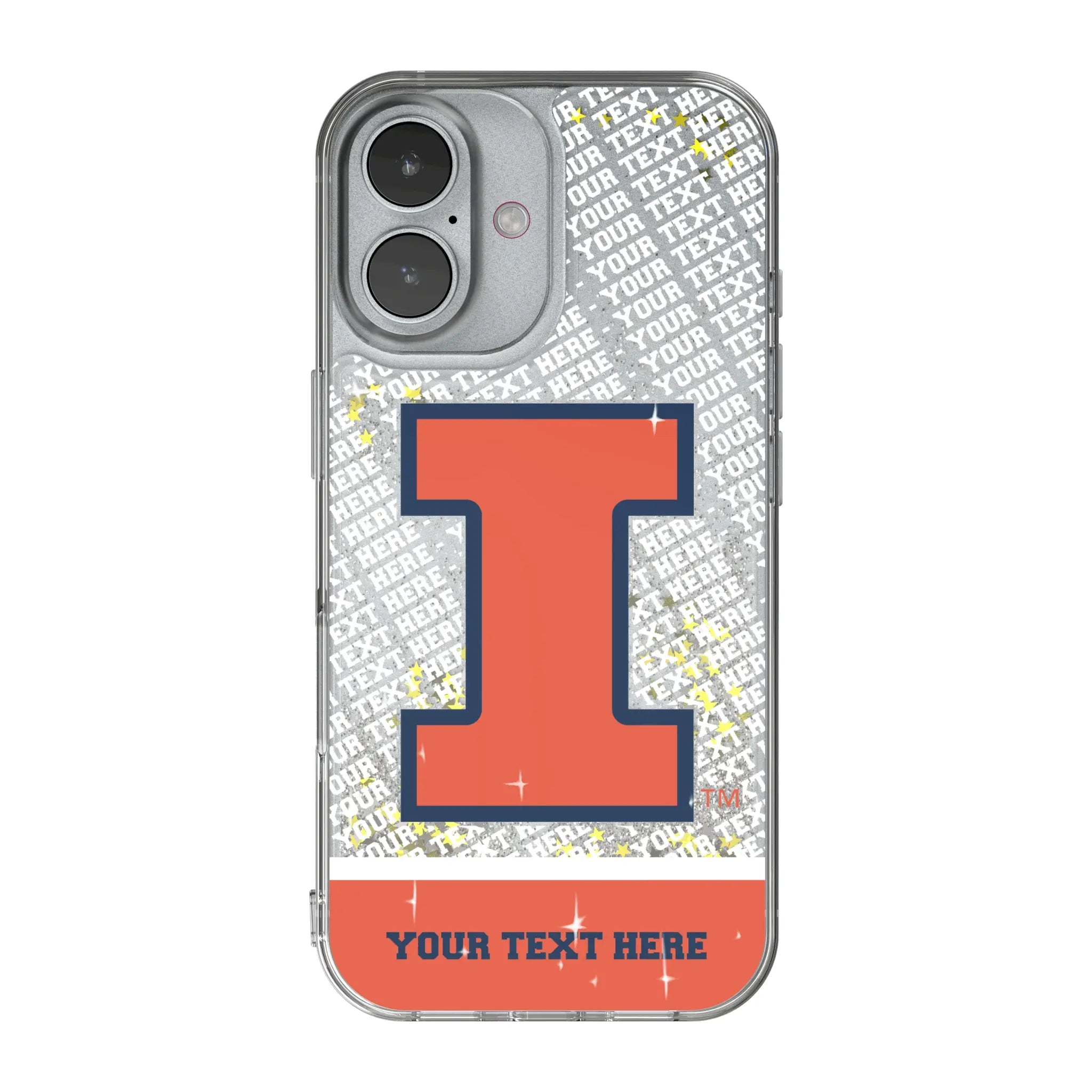 University of Illinois Fighting Illini Personalized EndZone Plus iPhone Glitter Phone Case for Apple iPhone