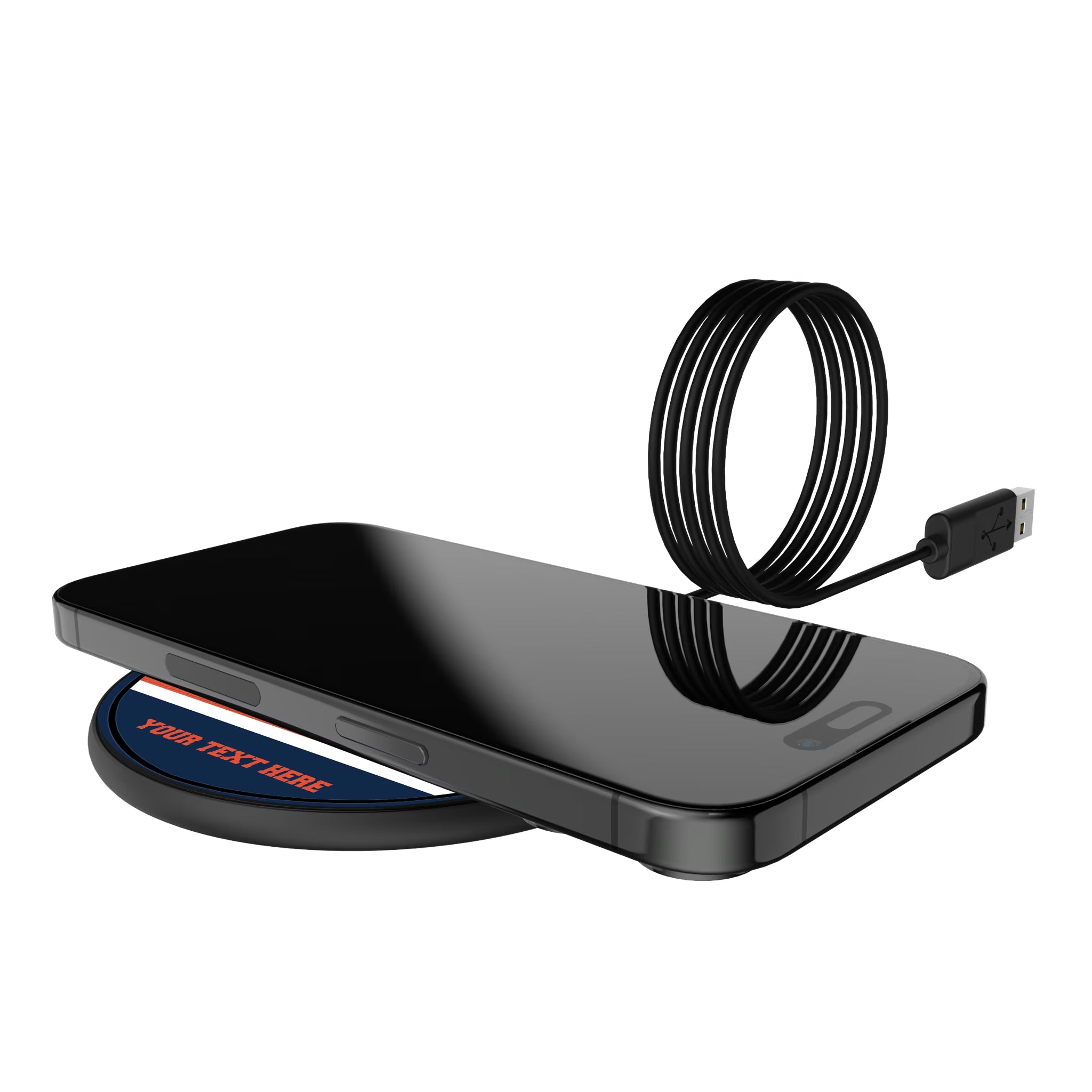 University of Illinois Fighting Illini Personalized Endzone Solid 15-Watt Wireless Charger - Lifestyle