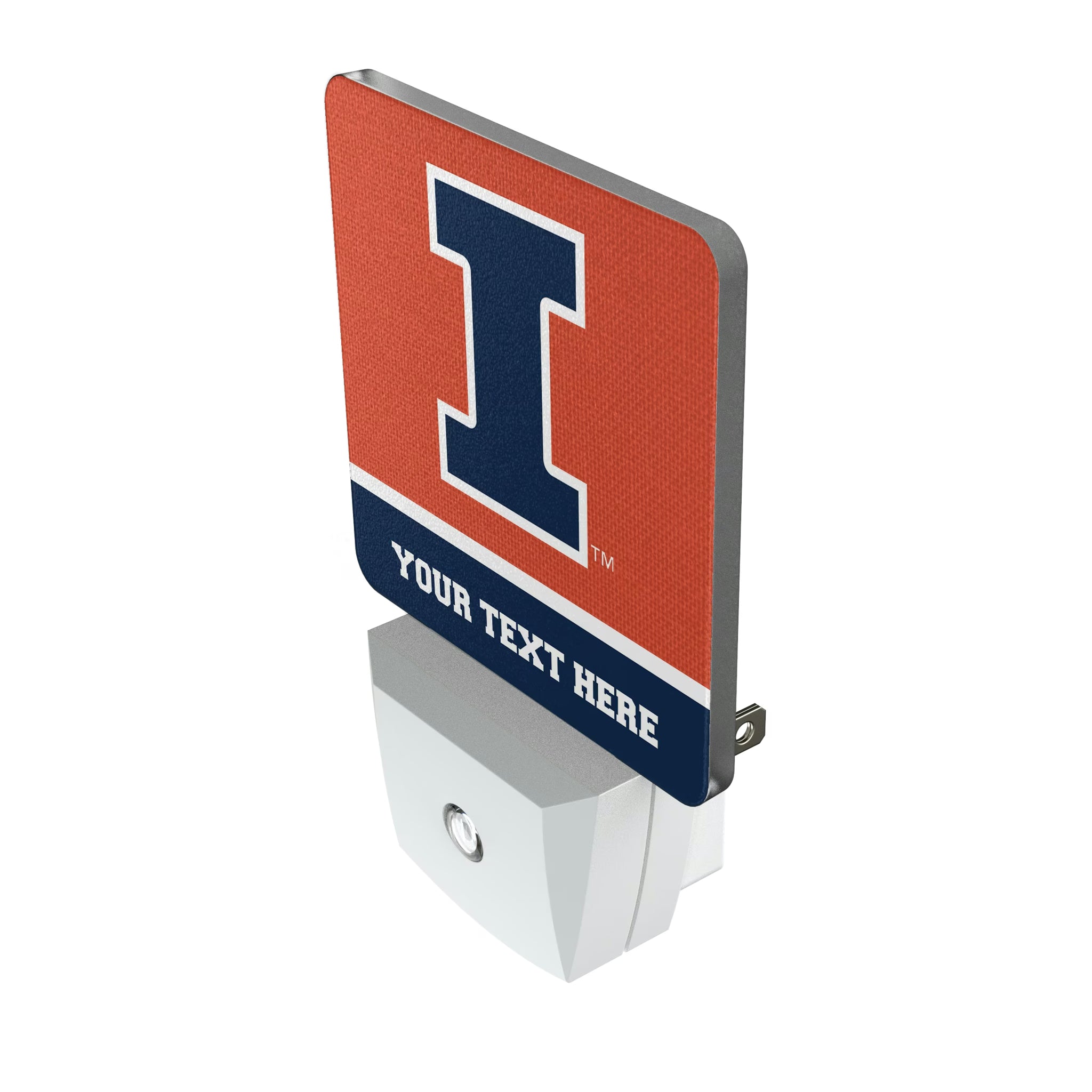 University of Illinois Fighting Illini Personalized Endzone Solid Night Light 2-Pack - Isometric View