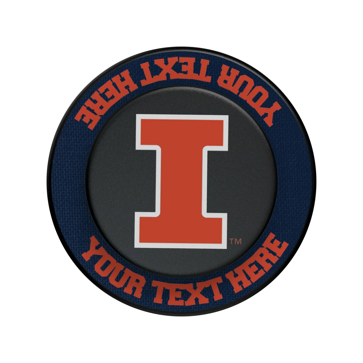 University of Illinois Fighting Illini Personalized Endzone Solid Popsockets Round Magnetic