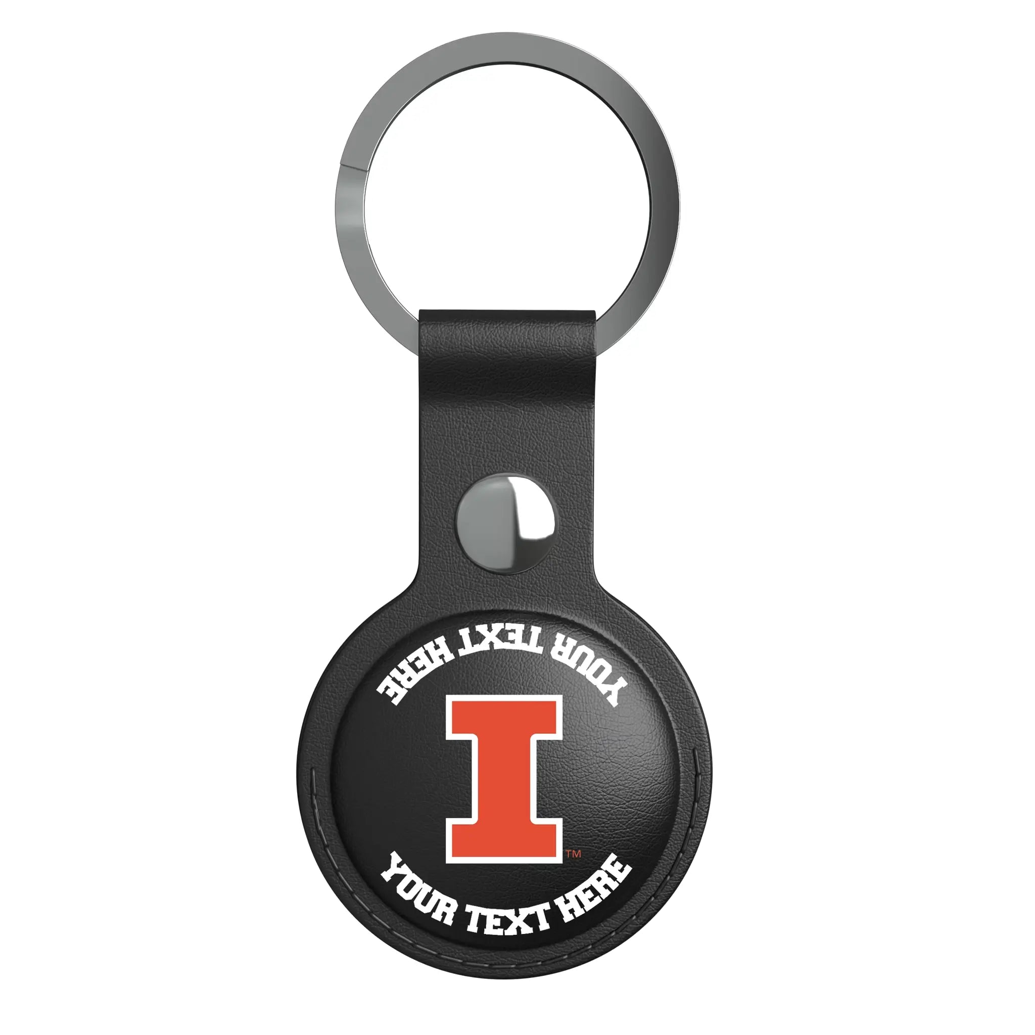 University of Illinois Fighting Illini Personalized Insignia AirTag Black Airtag Holder