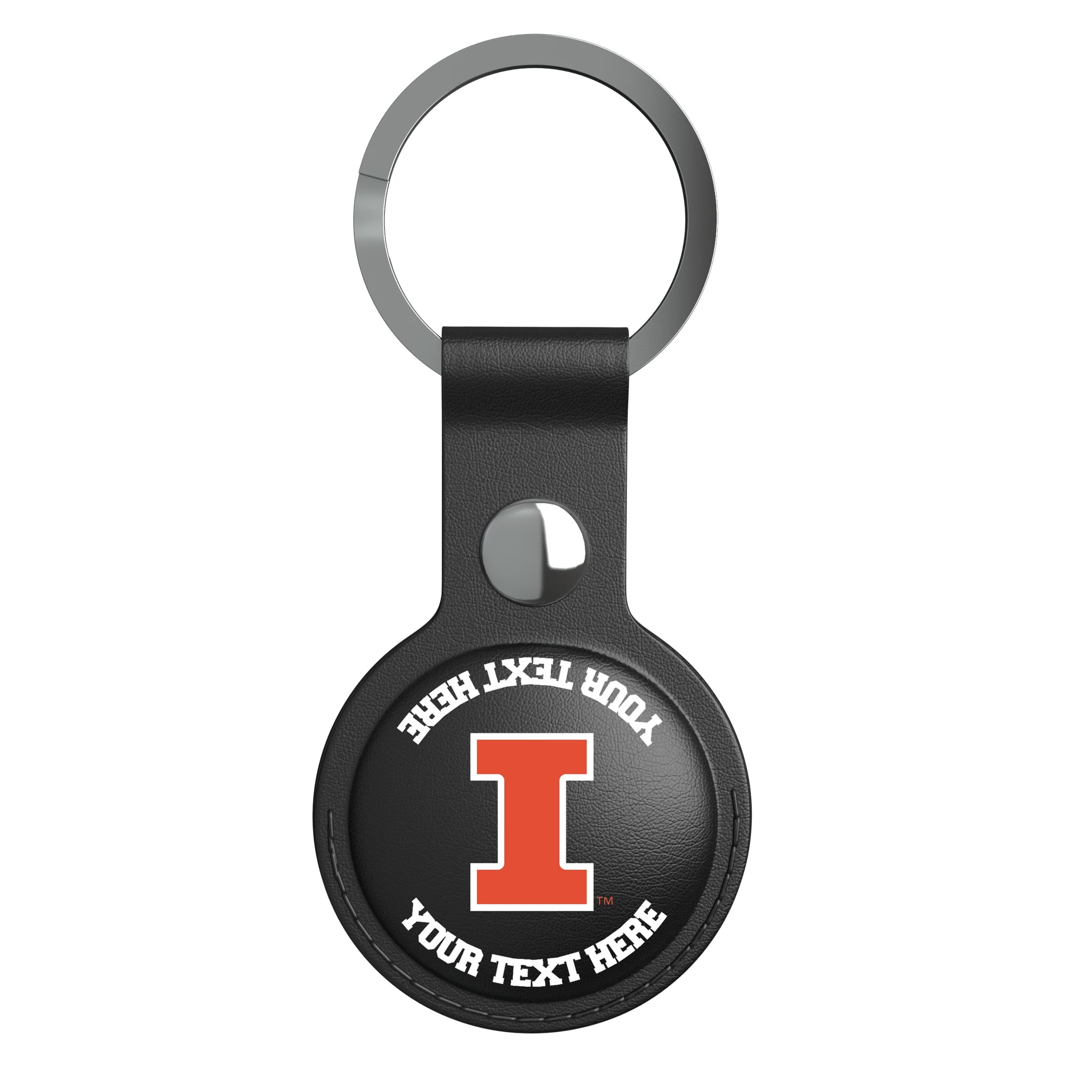 University of Illinois Fighting Illini Personalized Insignia AirTag Black Airtag Holder