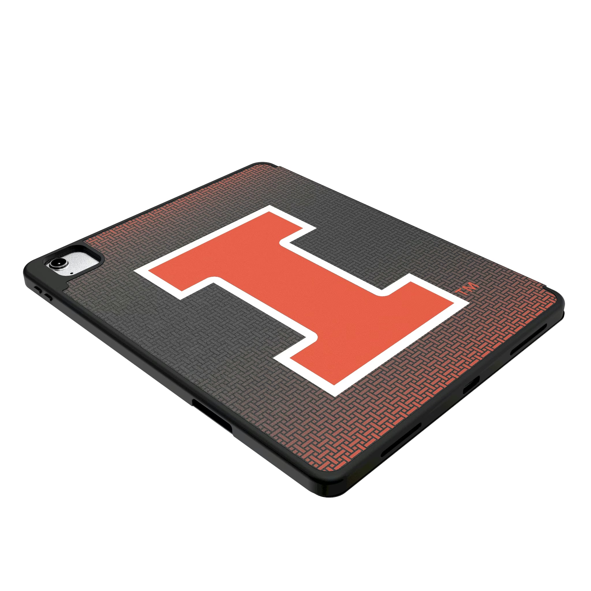 University of Illinois Fighting Illini Personalized Linen iPad Tablet Case for Apple iPad - Isometric View