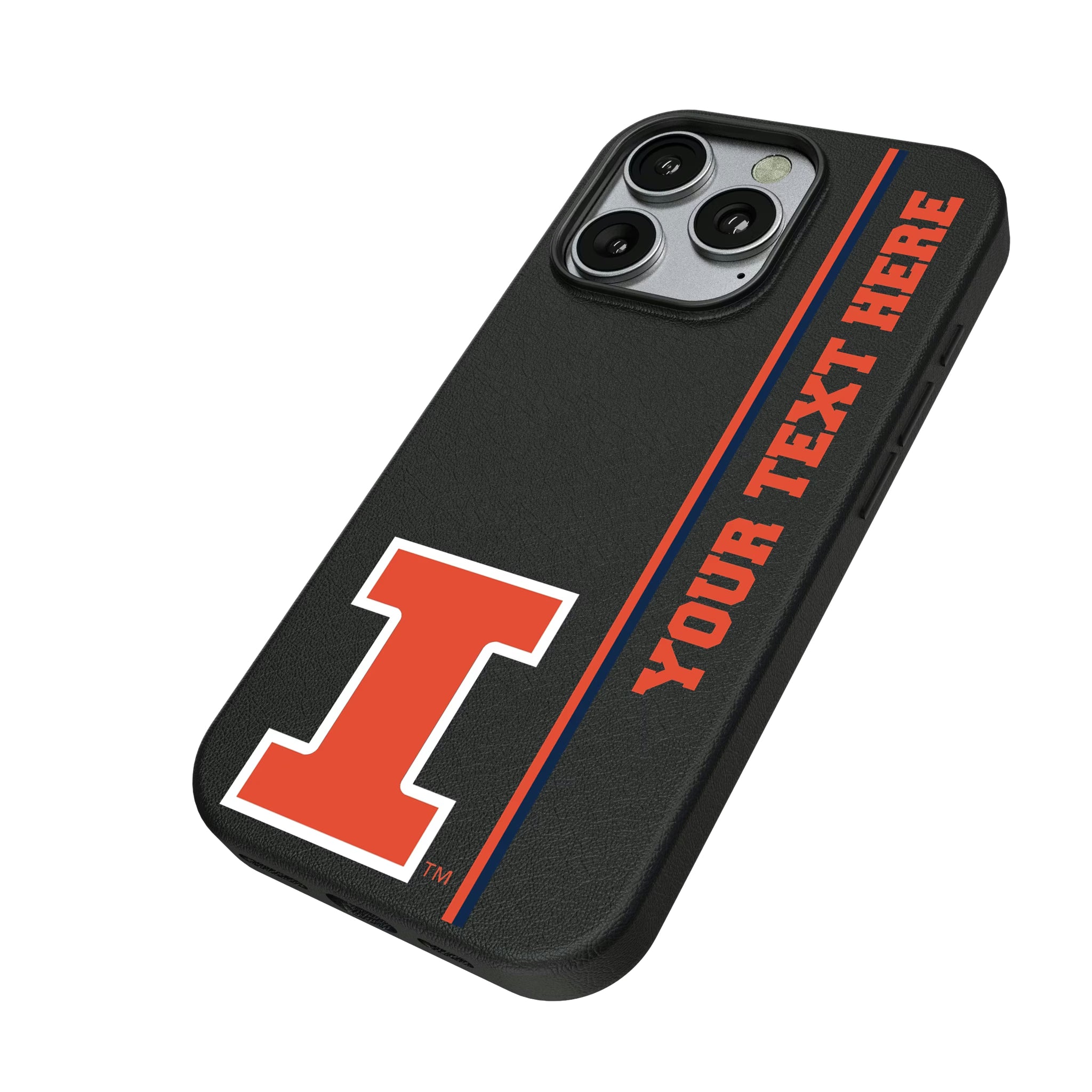 University of Illinois Fighting Illini Personalized Sidebard iPhone MagSafe Compatible Phone Case for Apple iPhone - Isometric View