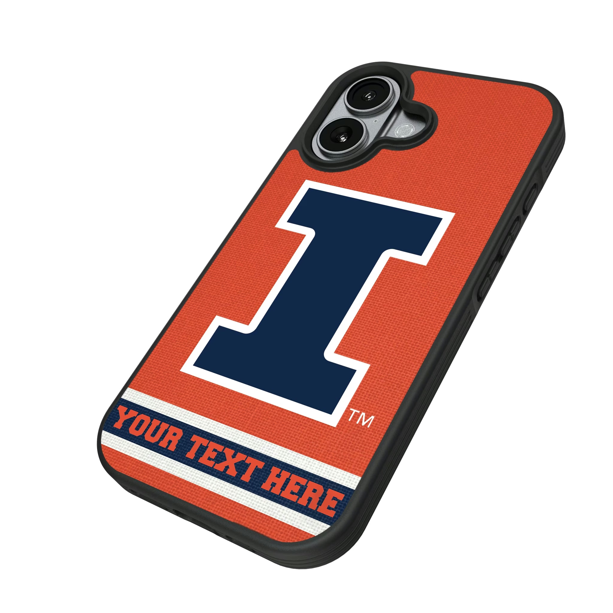 University of Illinois Fighting Illini Personalized Stripe iPhone Bump Phone Case for Apple iPhone - Isometric View#Device_iPhone 17