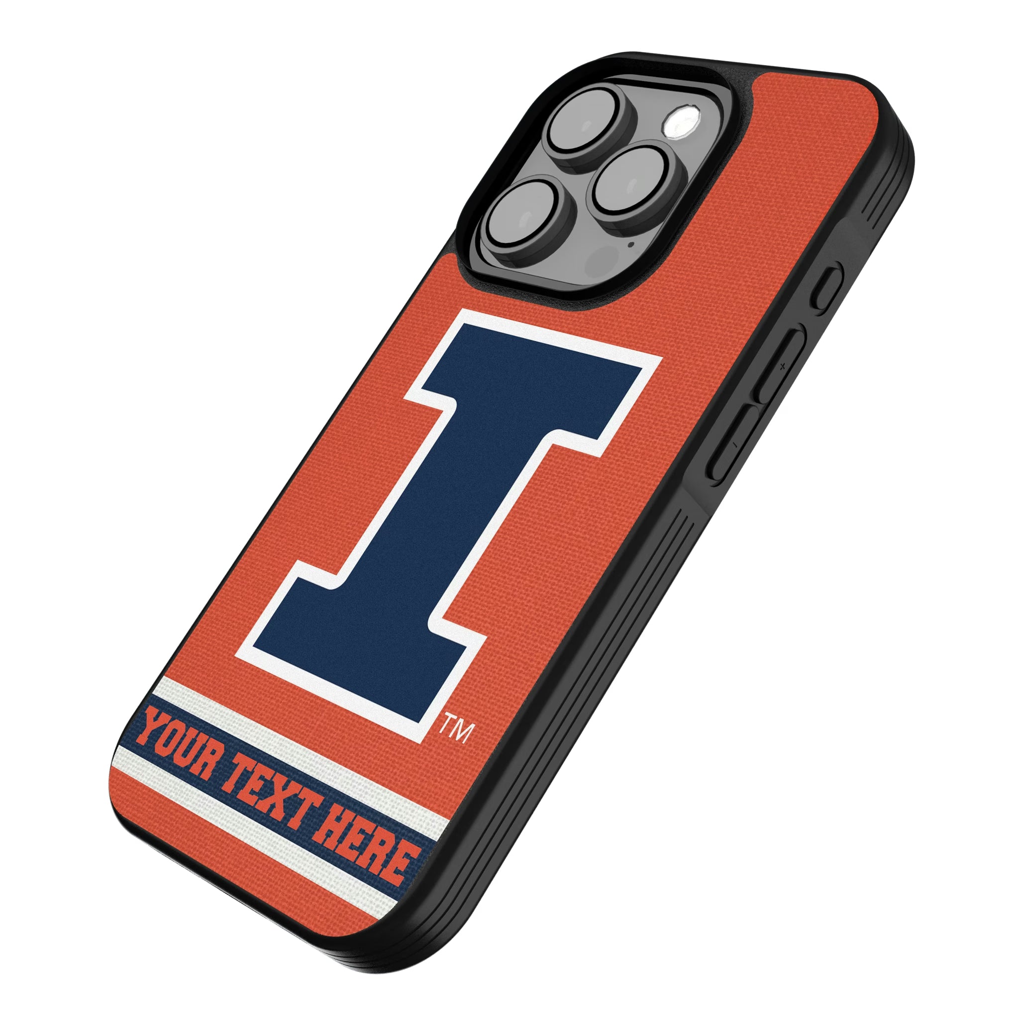University of Illinois Fighting Illini Personalized Stripe iPhone Bump Phone Case for Apple iPhone - Isometric View