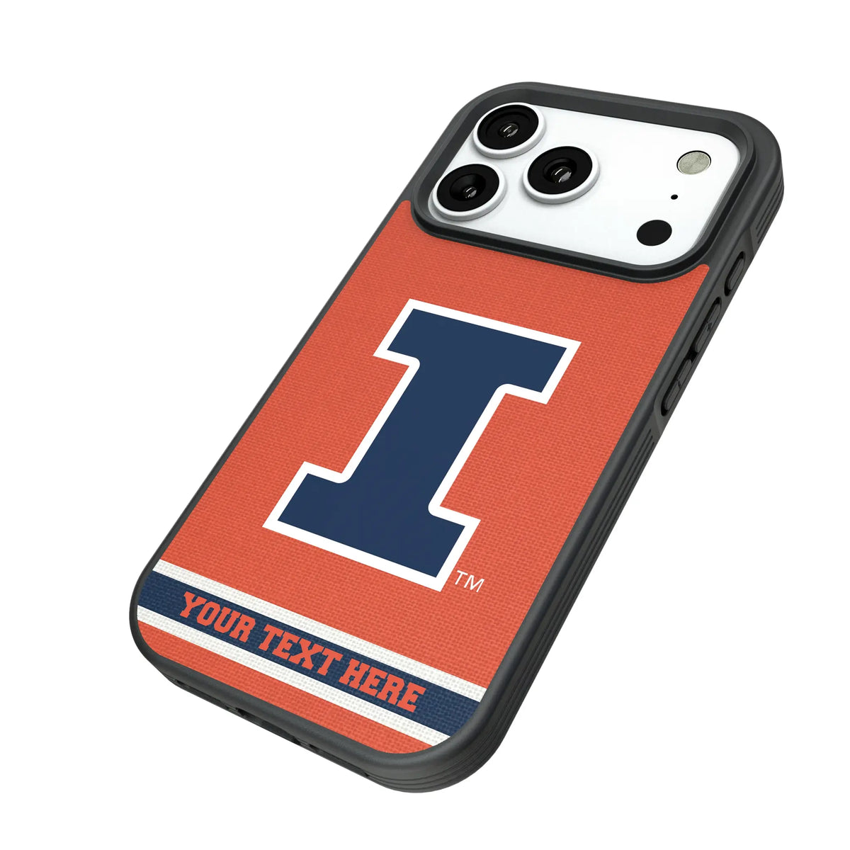 University of Illinois Fighting Illini Personalized Stripe iPhone Bump Phone Case for Apple iPhone - Isometric View#Device_iPhone 18 Pro