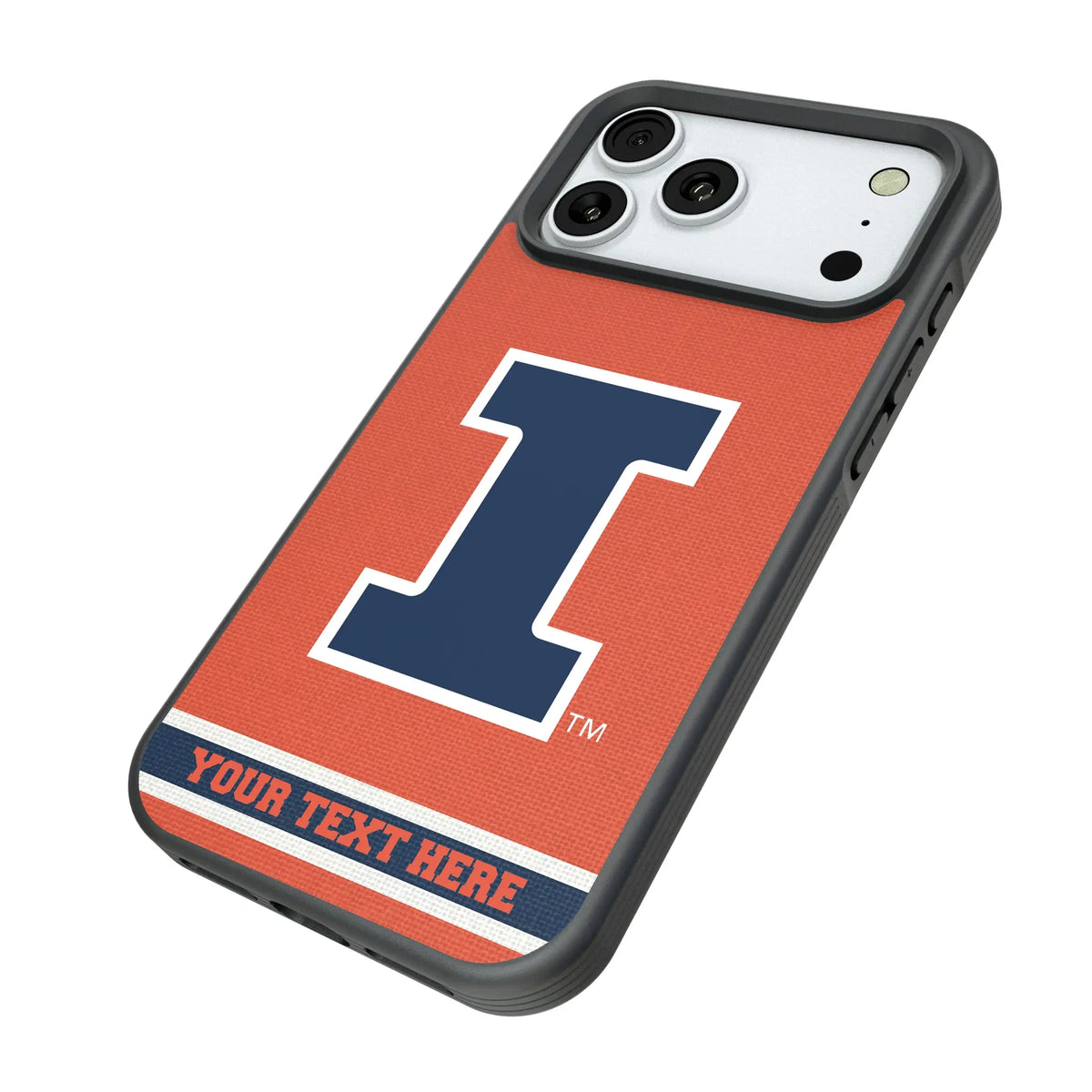 University of Illinois Fighting Illini Personalized Stripe iPhone Bump Phone Case for Apple iPhone - Isometric View#Device_iPhone 18 Pro Max