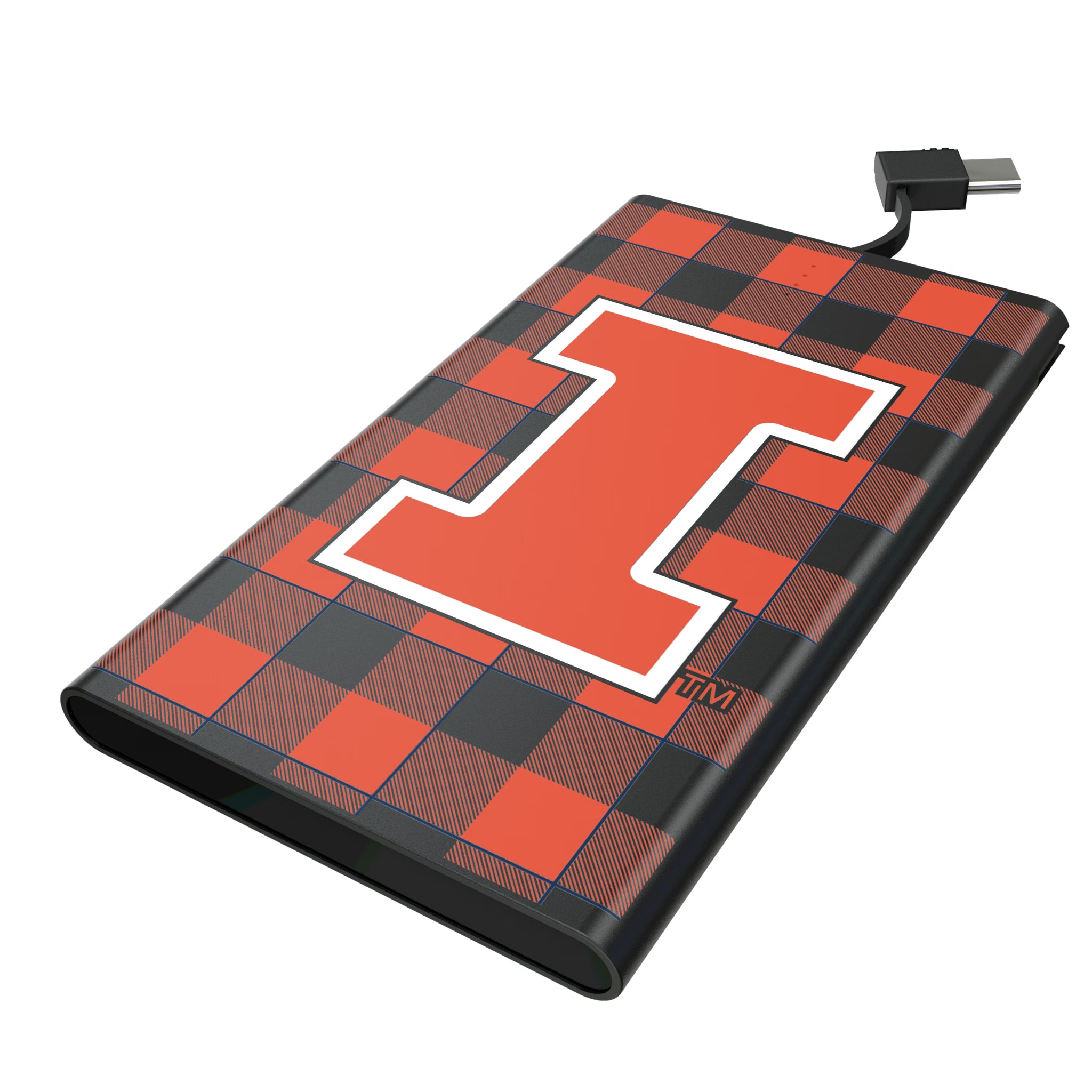 University of Illinois Fighting Illini Plaid 5000mAh Flat Powerbank