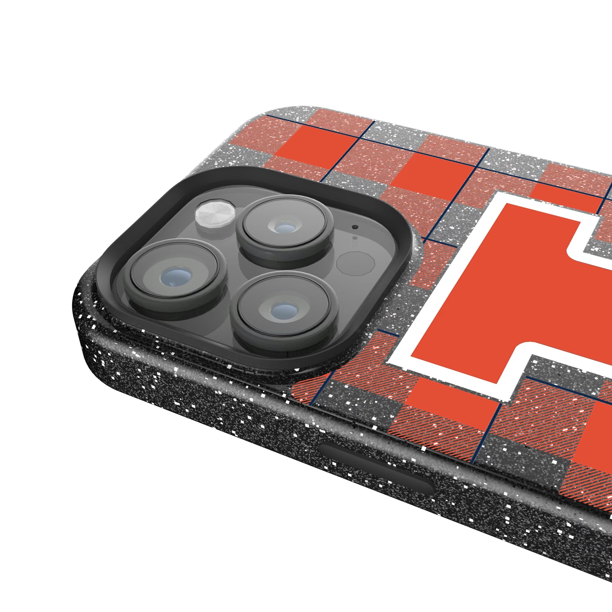 University of Illinois Fighting Illini Plaid iPhone Bling Phone Case for Apple iPhone - Detail