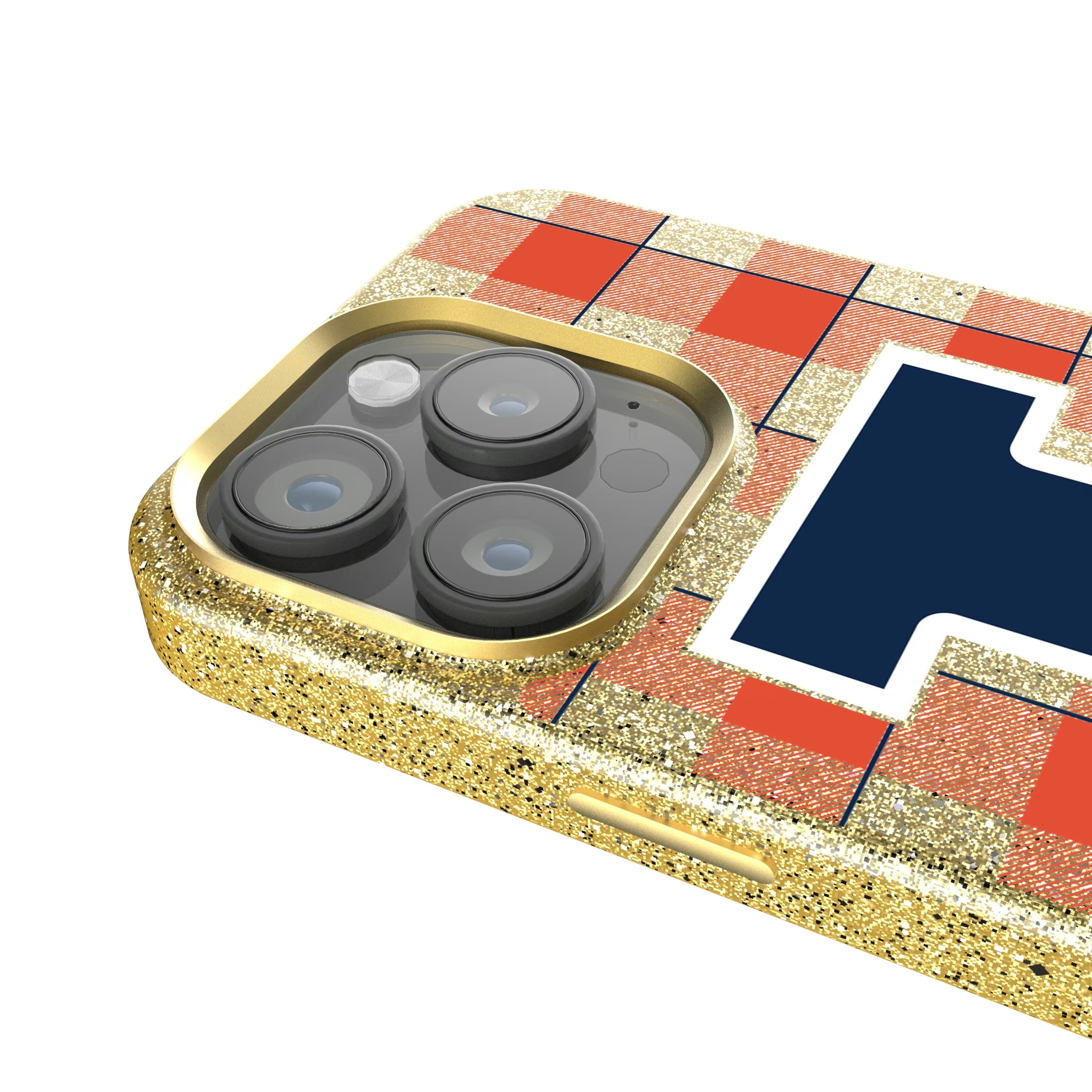 University of Illinois Fighting Illini Plaid iPhone Bling Phone Case for Apple iPhone - Detail