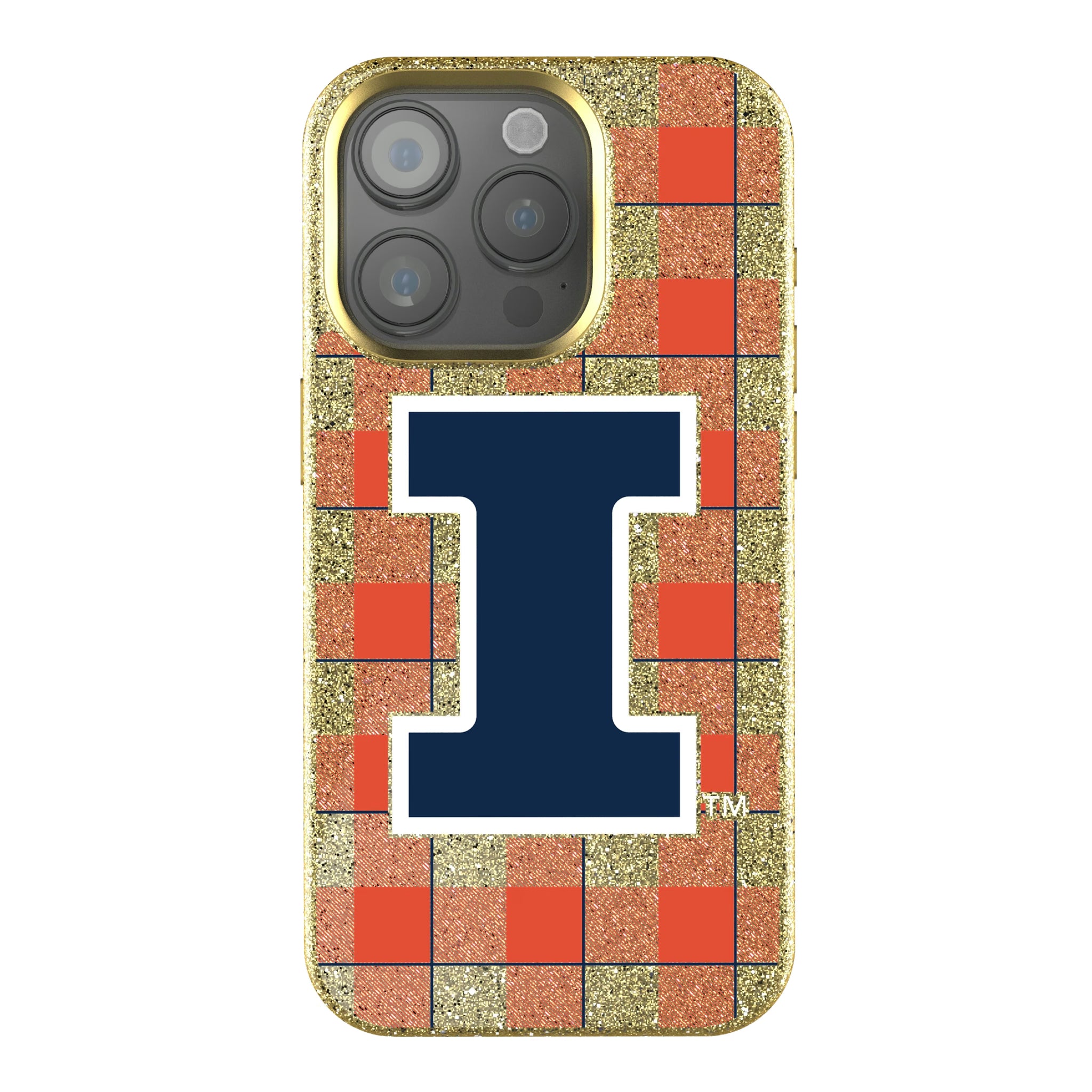 University of Illinois Fighting Illini Plaid iPhone Bling Phone Case for Apple iPhone