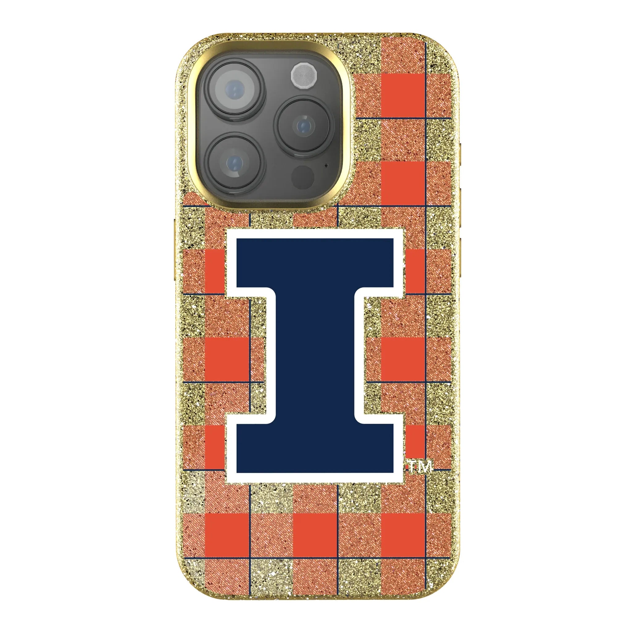 University of Illinois Fighting Illini Plaid iPhone Bling Phone Case for Apple iPhone