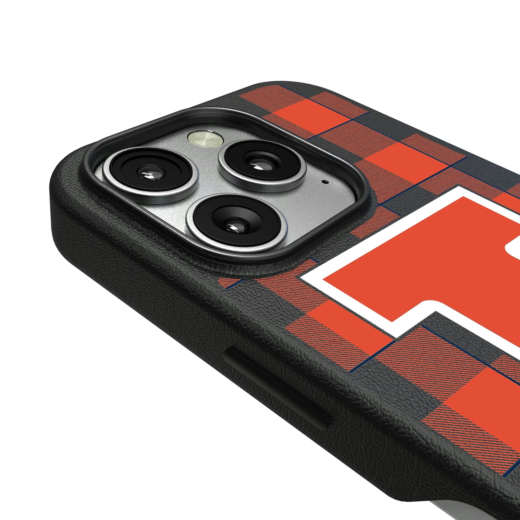 University of Illinois Fighting Illini Plaid iPhone MagSafe Compatible Phone Case for Apple iPhone - Detail