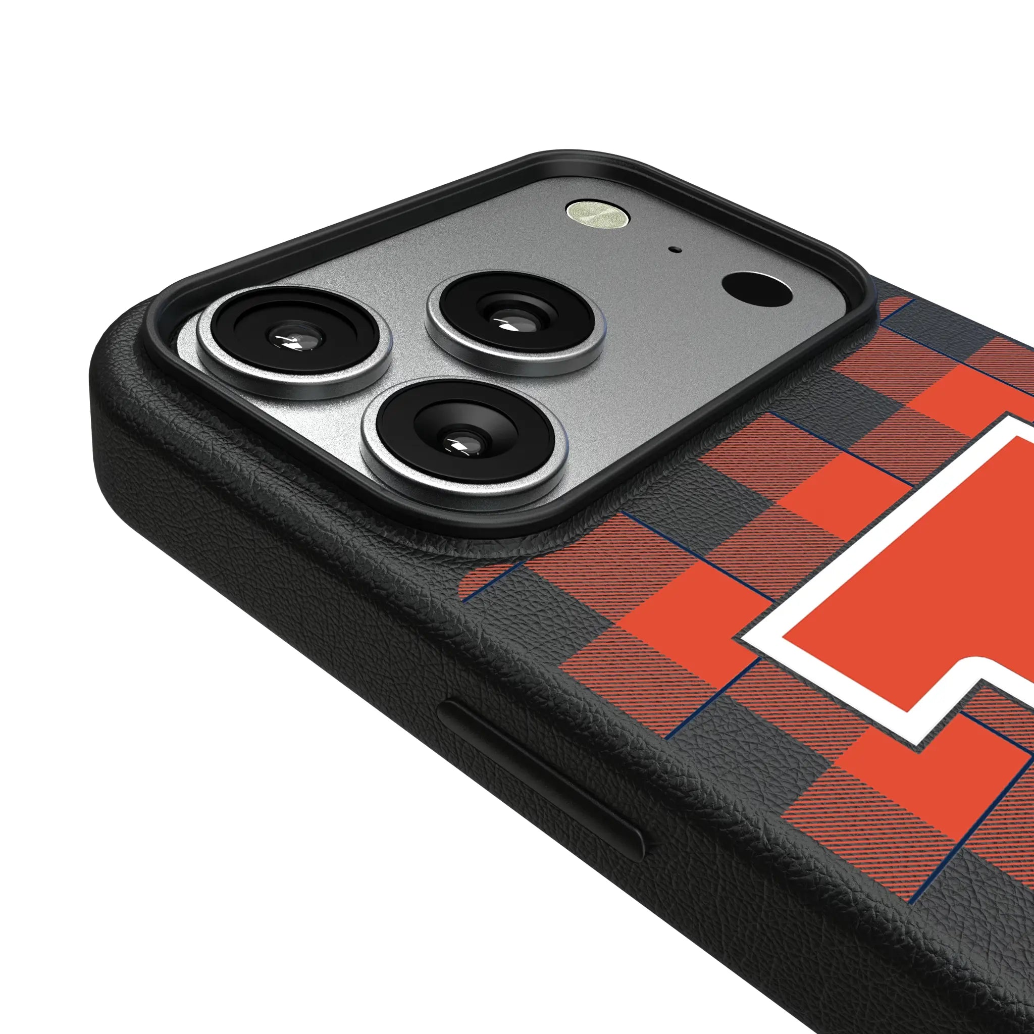 University of Illinois Fighting Illini Plaid iPhone MagSafe Compatible Phone Case for Apple iPhone - Detail#Device_iPhone 17 Pro